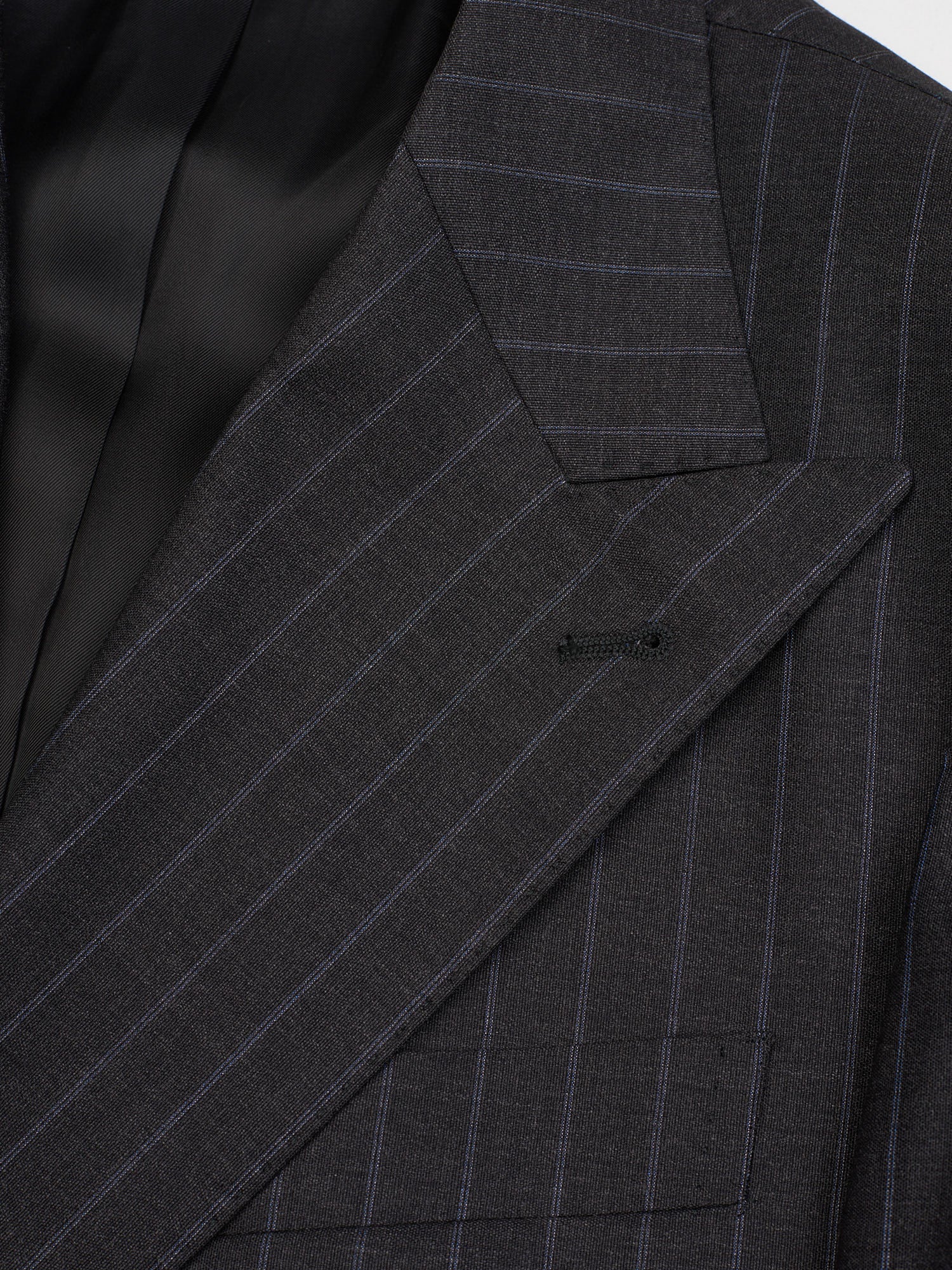 SIR WILSON Gray Striped Loro Piana Four Seasons Virgin Wool DB Suit