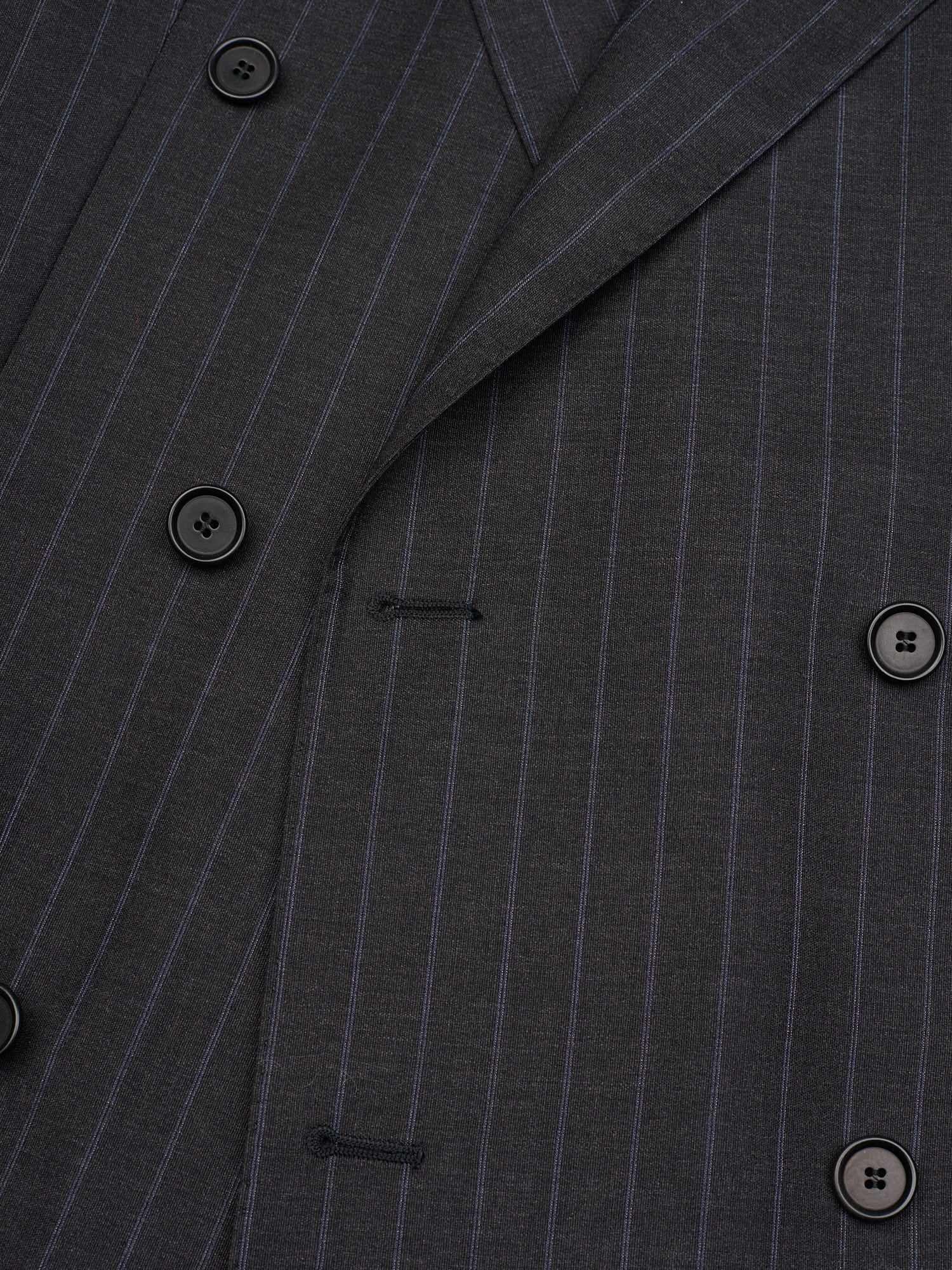 SIR WILSON Gray Striped Loro Piana Four Seasons Virgin Wool DB Suit