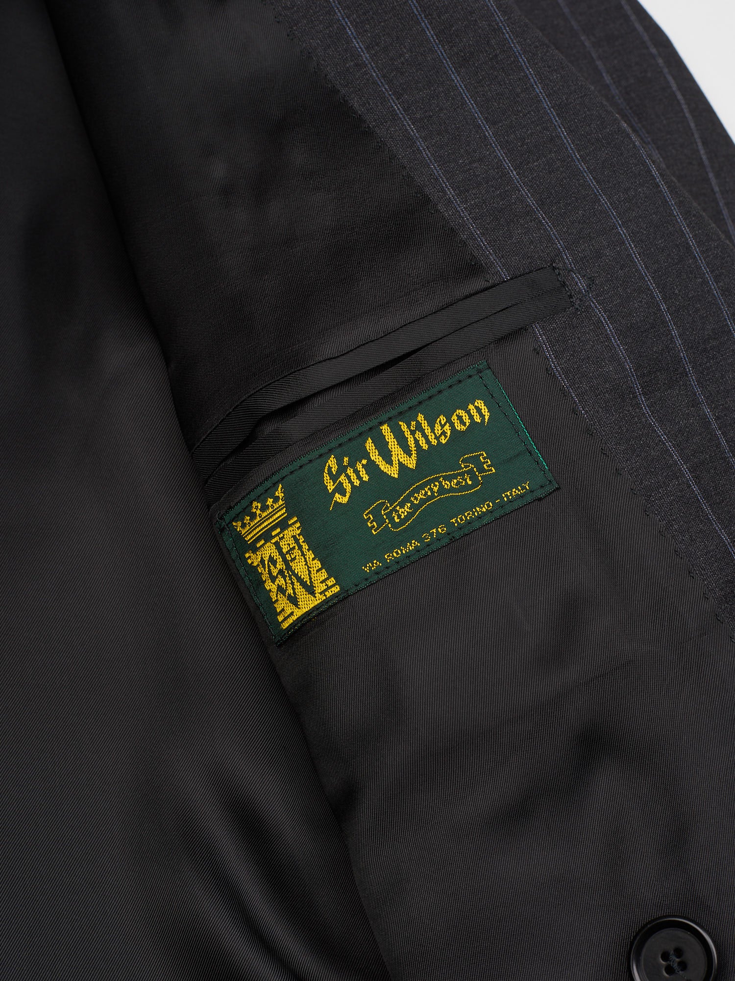 SIR WILSON Gray Striped Loro Piana Four Seasons Virgin Wool DB Suit