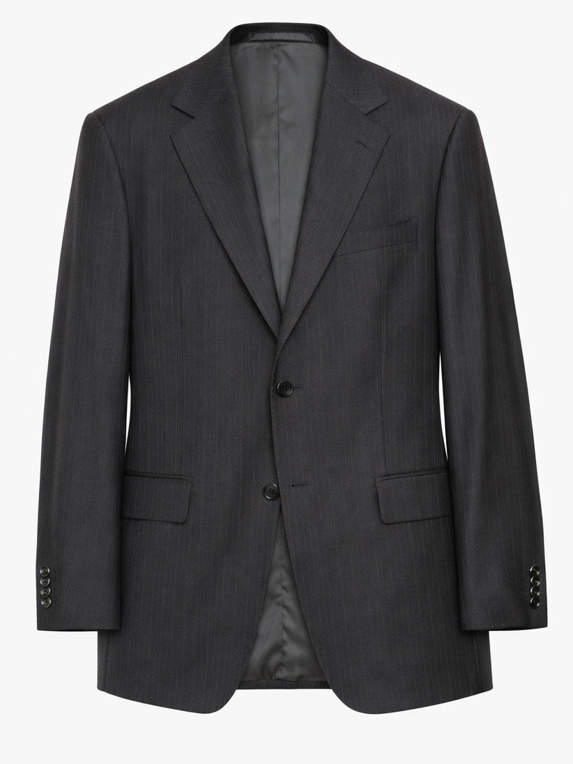 SIR WILSON Torino Gray Striped Virgin Wool Business Suit