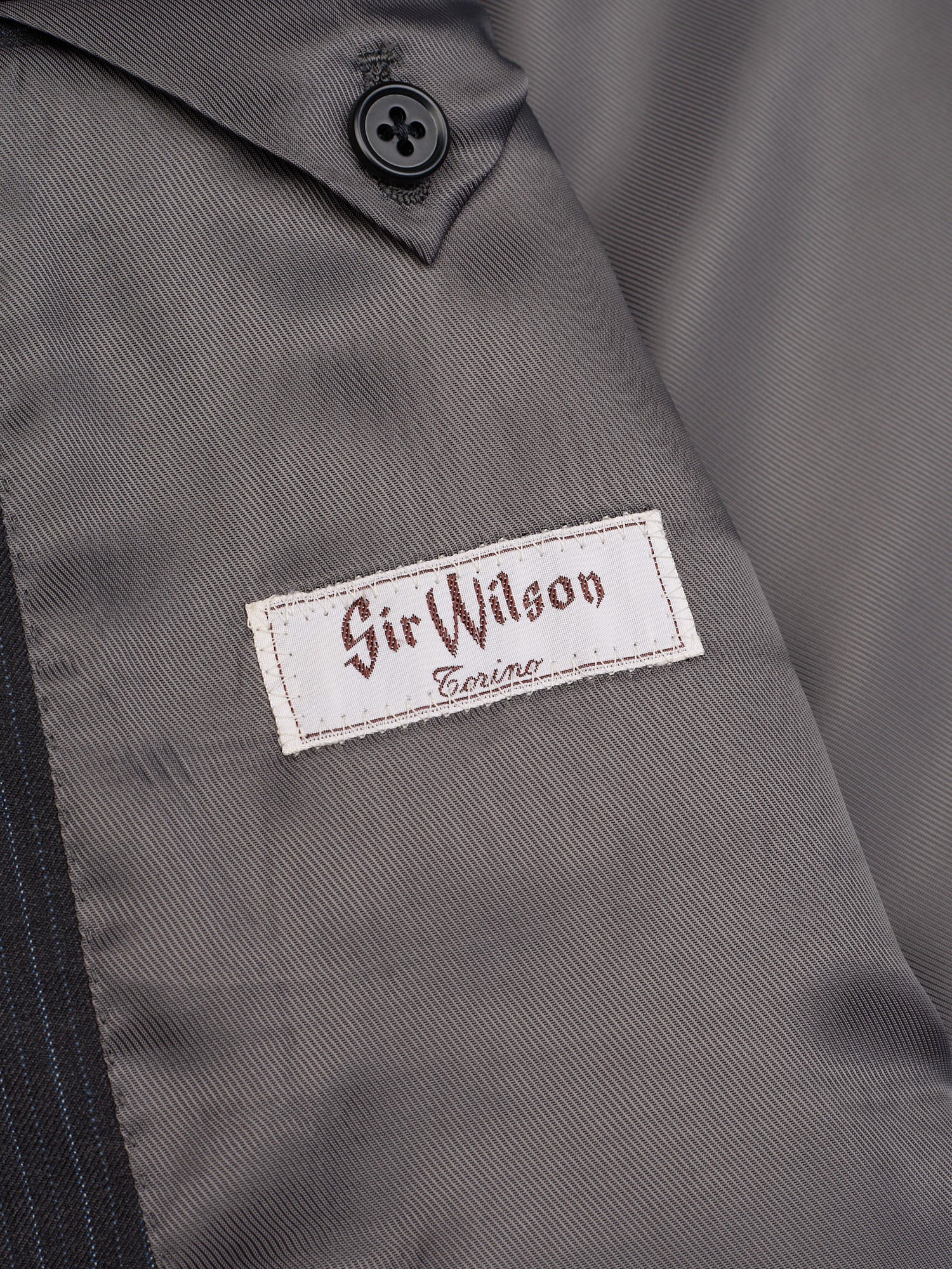 SIR WILSON Torino Gray Striped Wool Business Suit