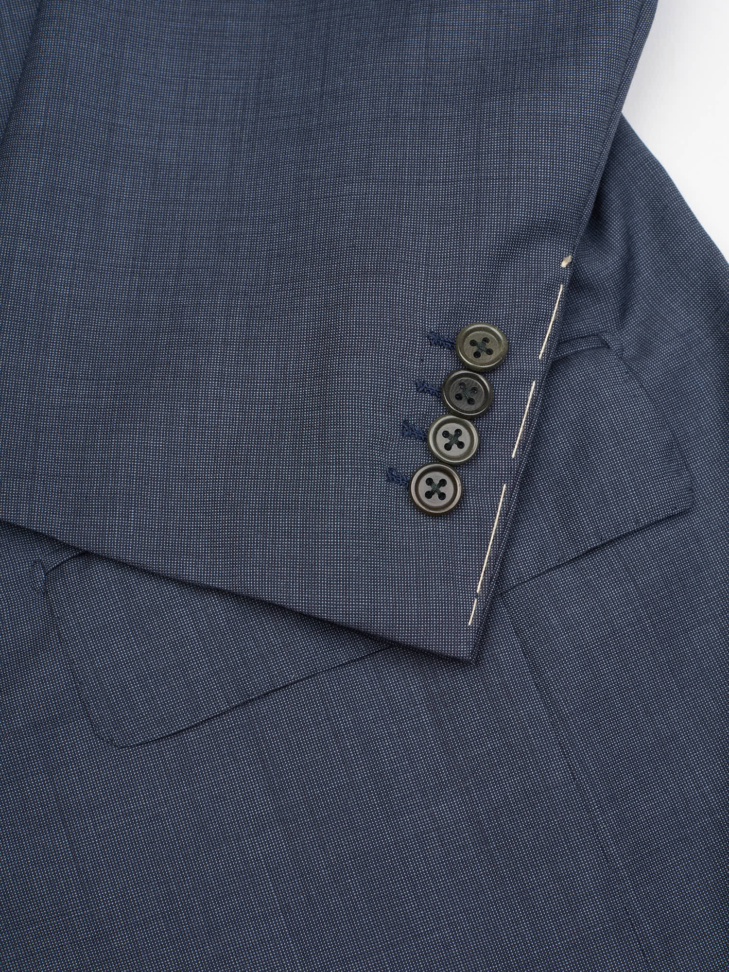 SIR WILSON Handmade Dark Blue Birdseye Wool Suit