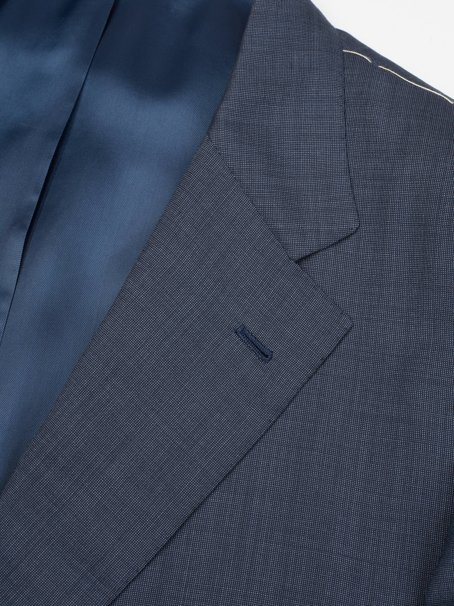 SIR WILSON Handmade Dark Blue Birdseye Wool Suit