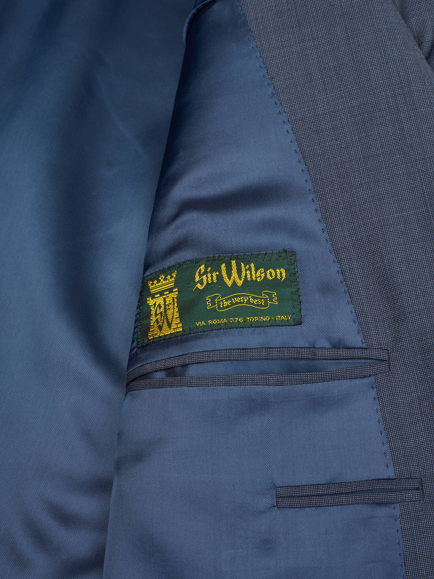 SIR WILSON Handmade Dark Blue Birdseye Wool Suit