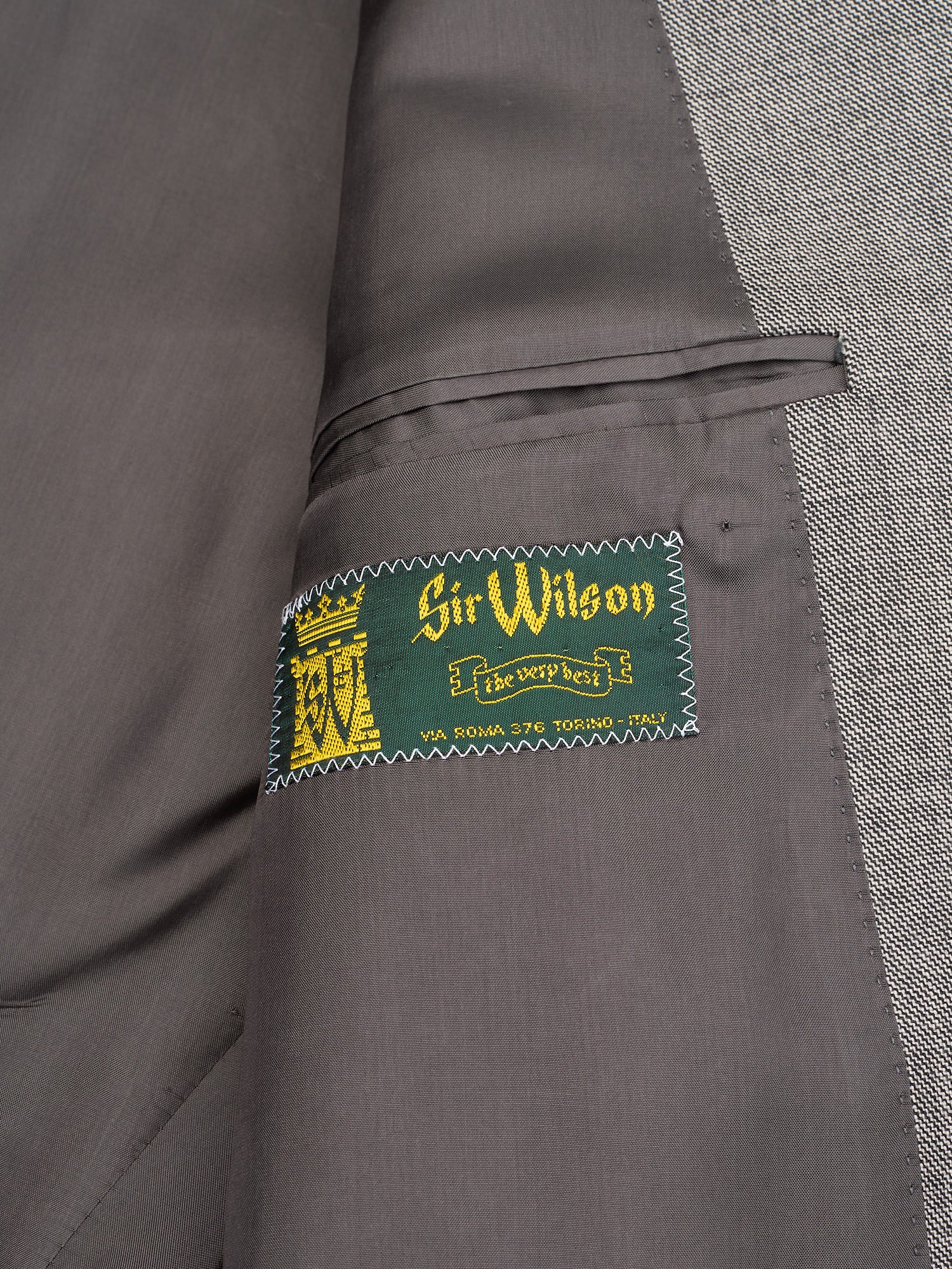 CASTANGIA For Sir Wilson Handmade Gray Sharkskin Wool Suit