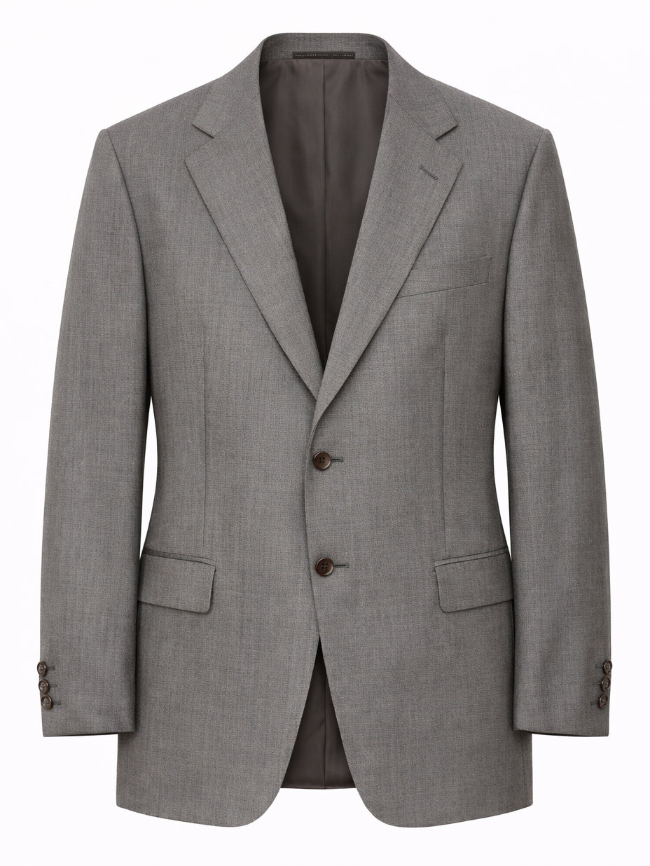 CASTANGIA For Sir Wilson Handmade Gray Sharkskin Wool Suit