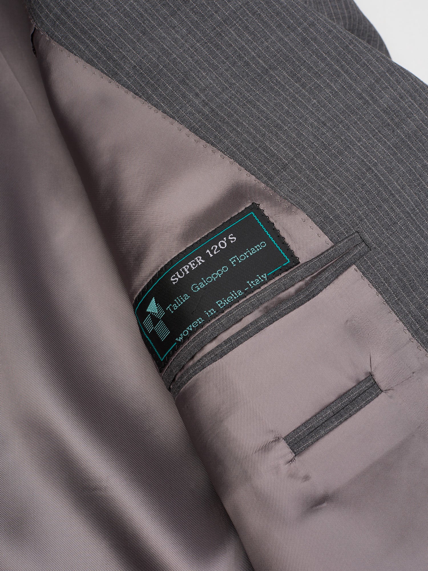 SIR WILSON Ligth Gray Striped Virgin Wool Super 120'S Suit