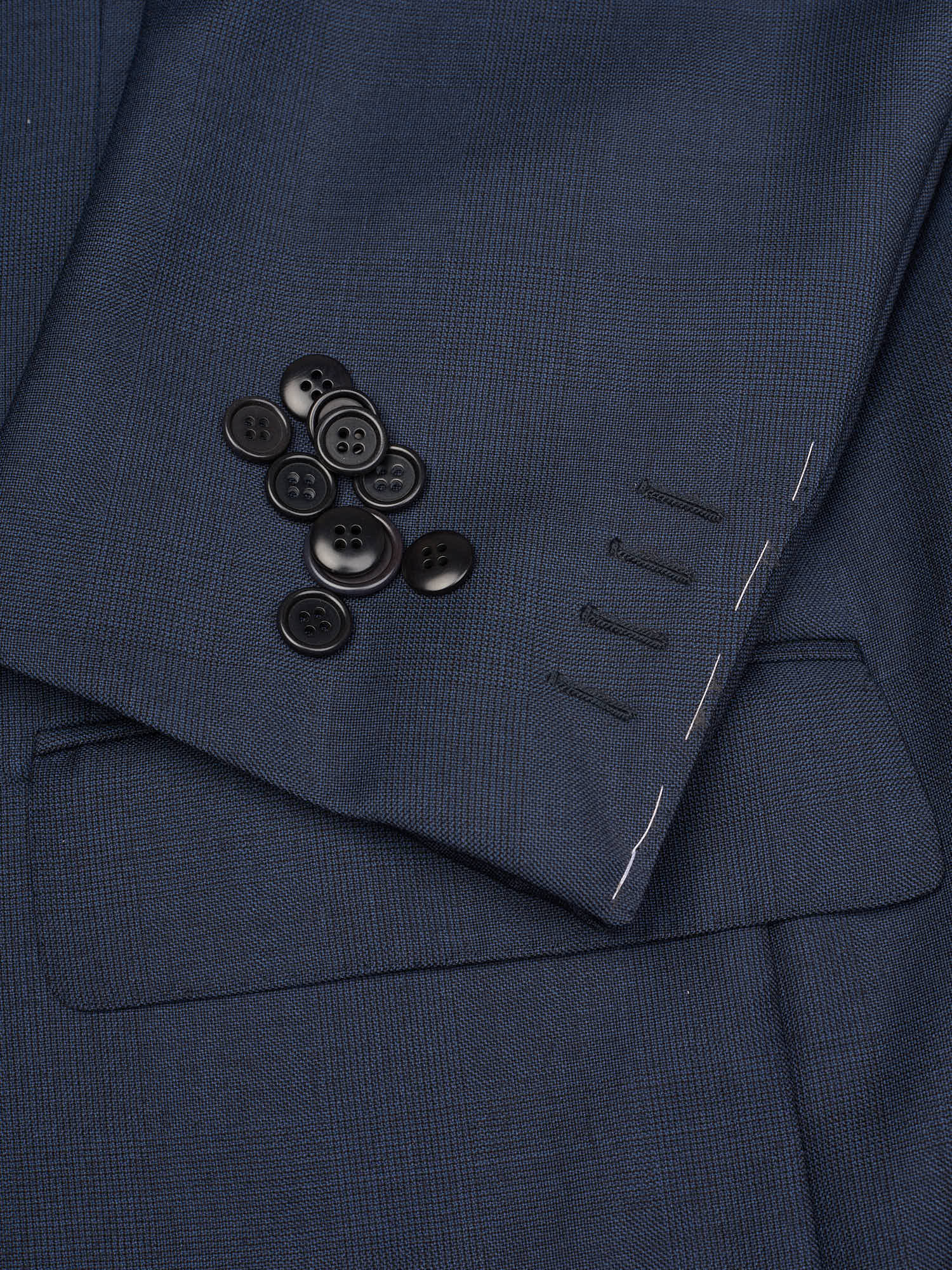 CASTANGIA For Sir Wilson Navy Blue Prince of Wales Wool Suit