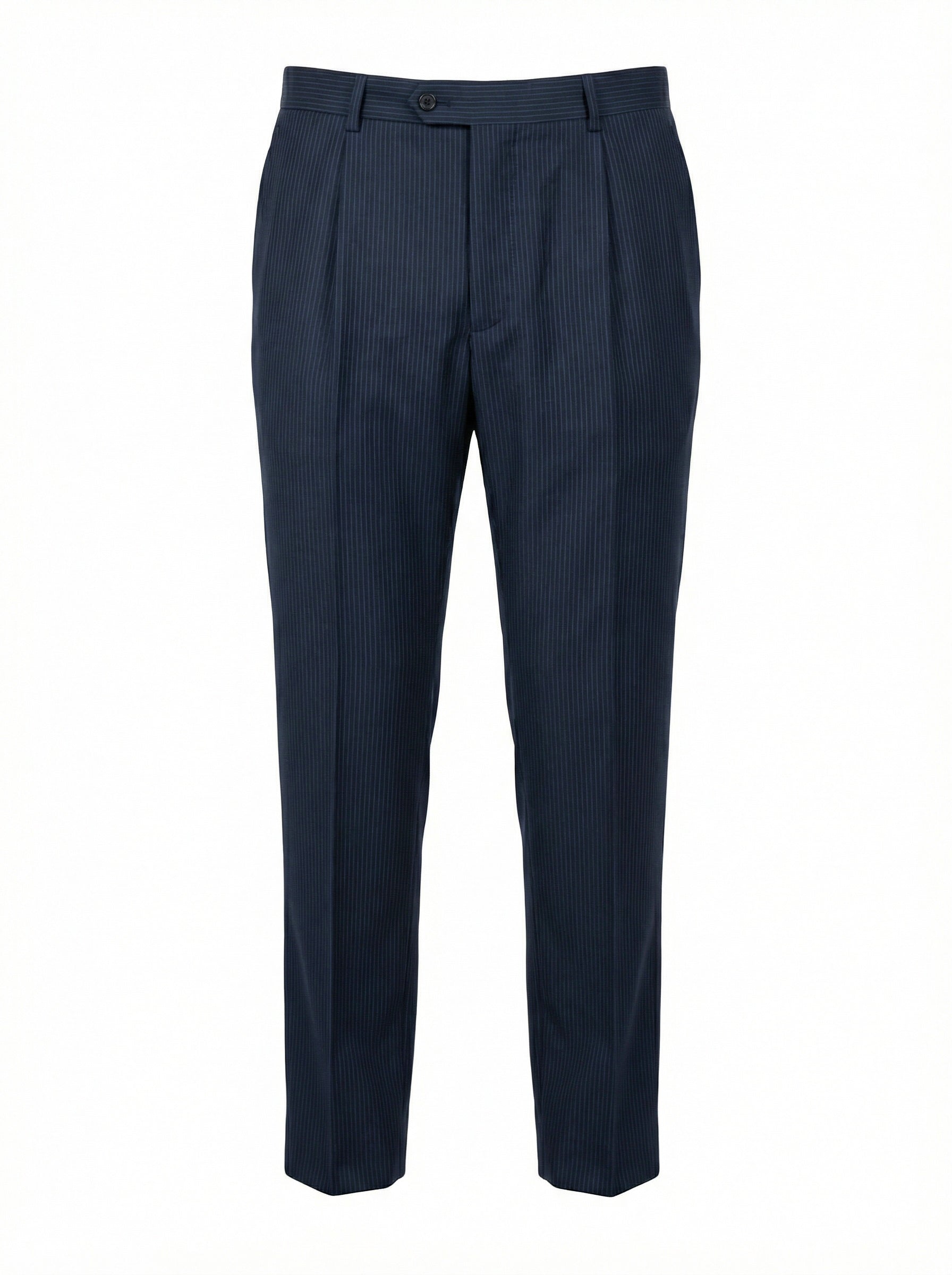 SIR WILSON Navy Blue Striped Wool–Mohair Suit