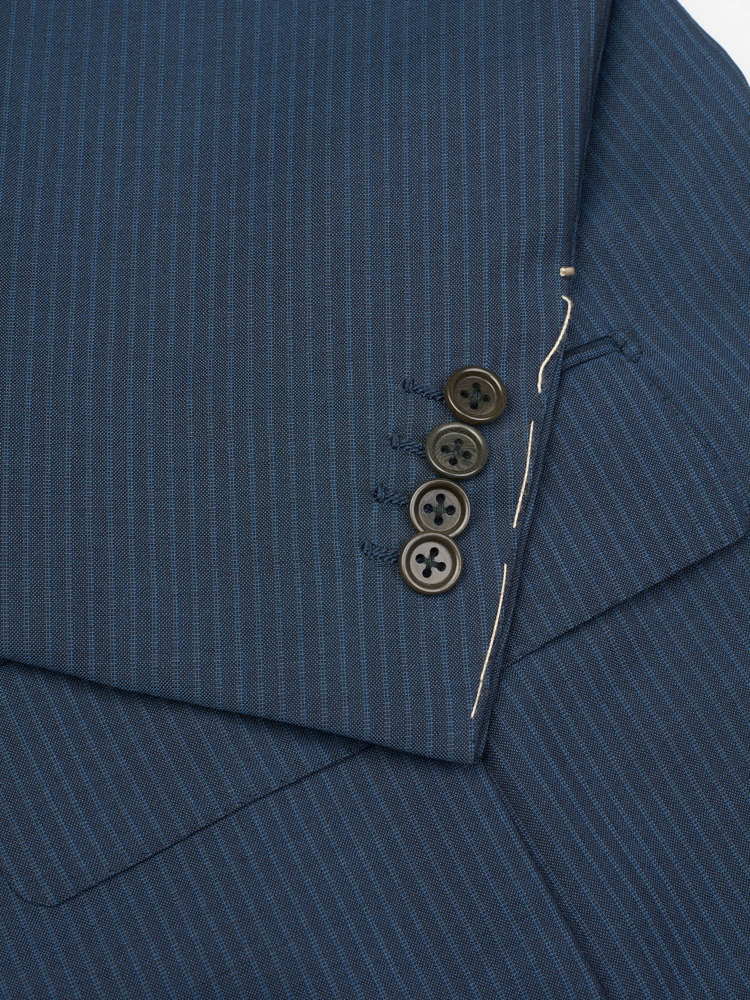SIR WILSON Navy Blue Striped Wool–Mohair Suit