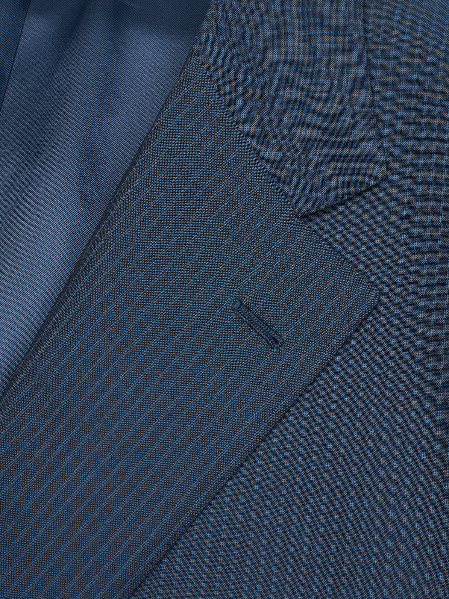 SIR WILSON Navy Blue Striped Wool–Mohair Suit