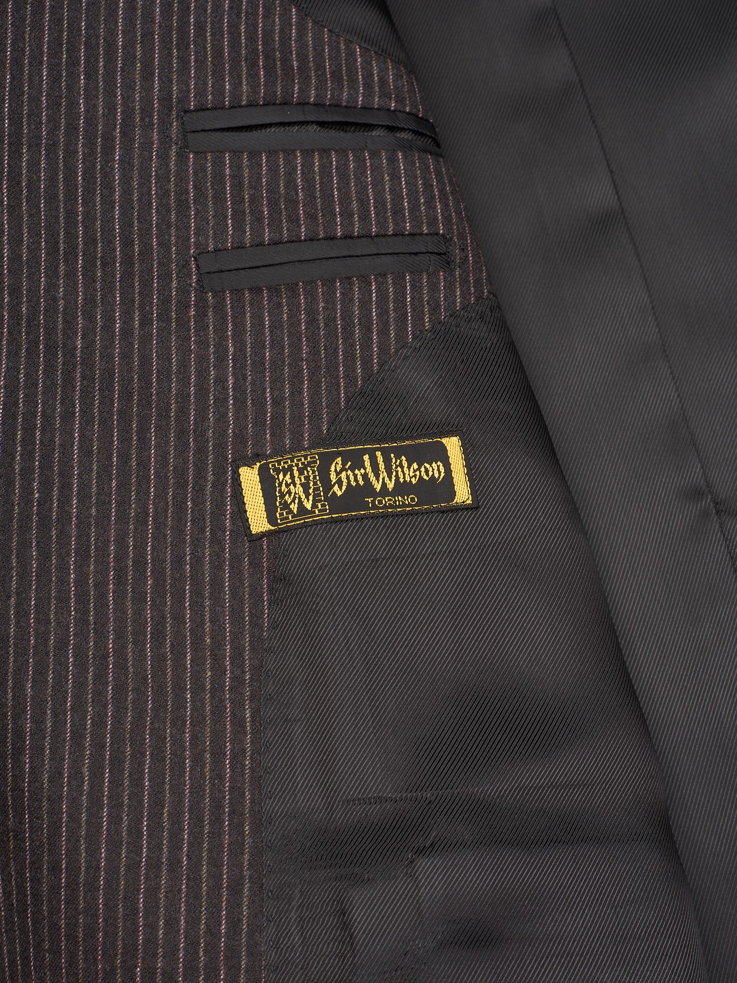 SIR WILSON Torino Sport by Tagliatore Dark Brown Striped Wool Super 110's Suit