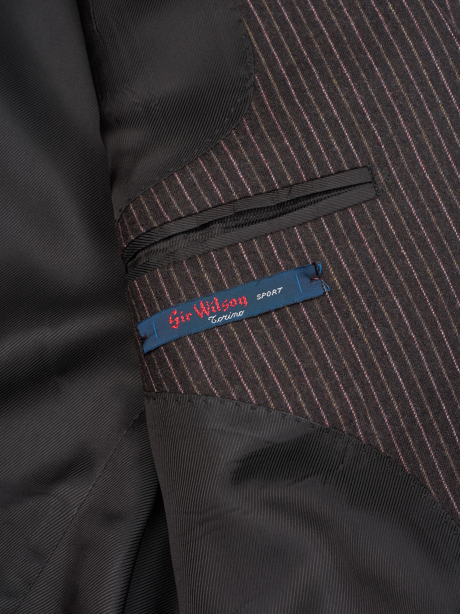 SIR WILSON Torino Sport by Tagliatore Dark Brown Striped Wool Super 110's Suit