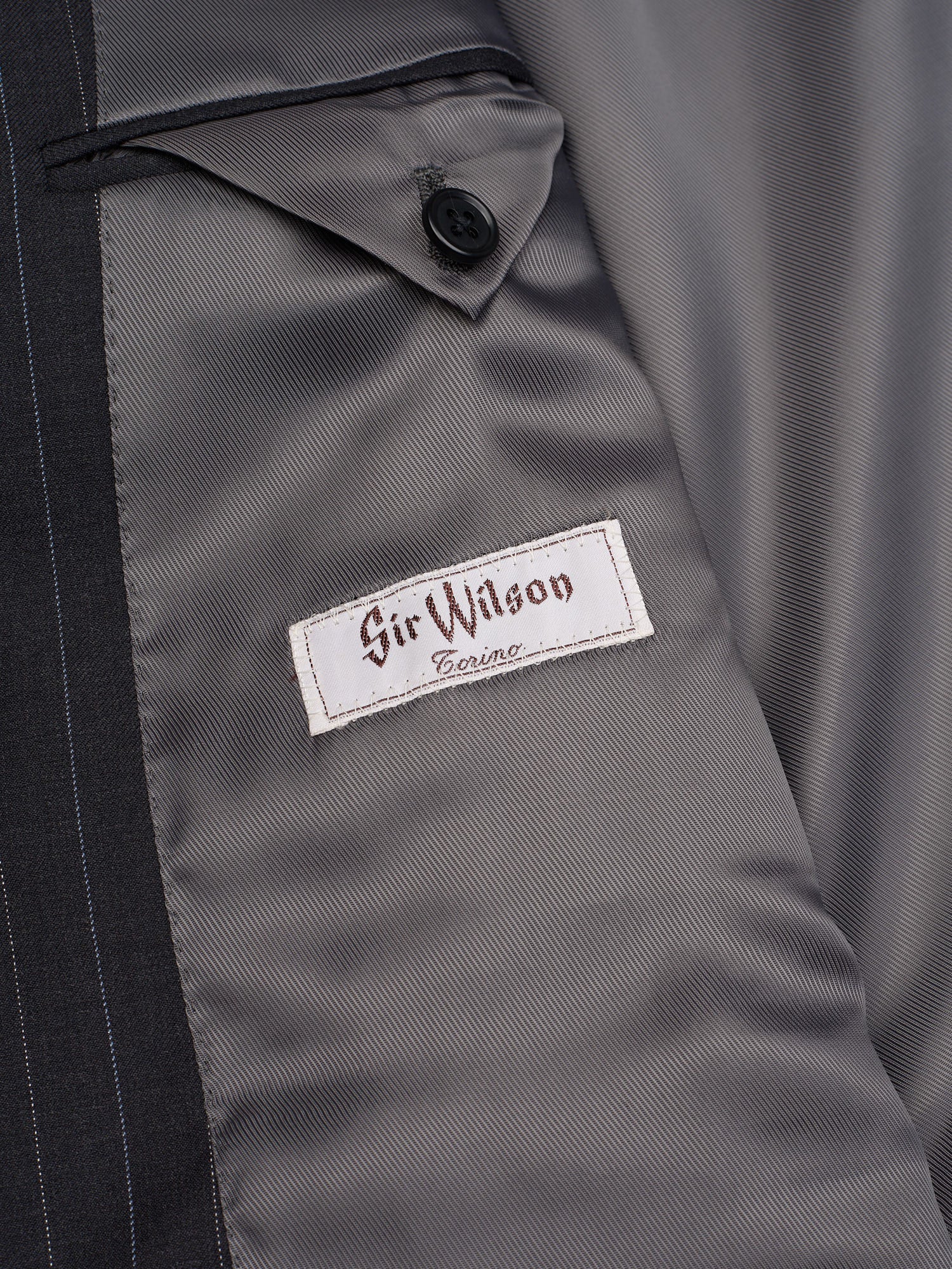 SIR WILSON Torino Dark Gray Striped Wool Suit Slim
