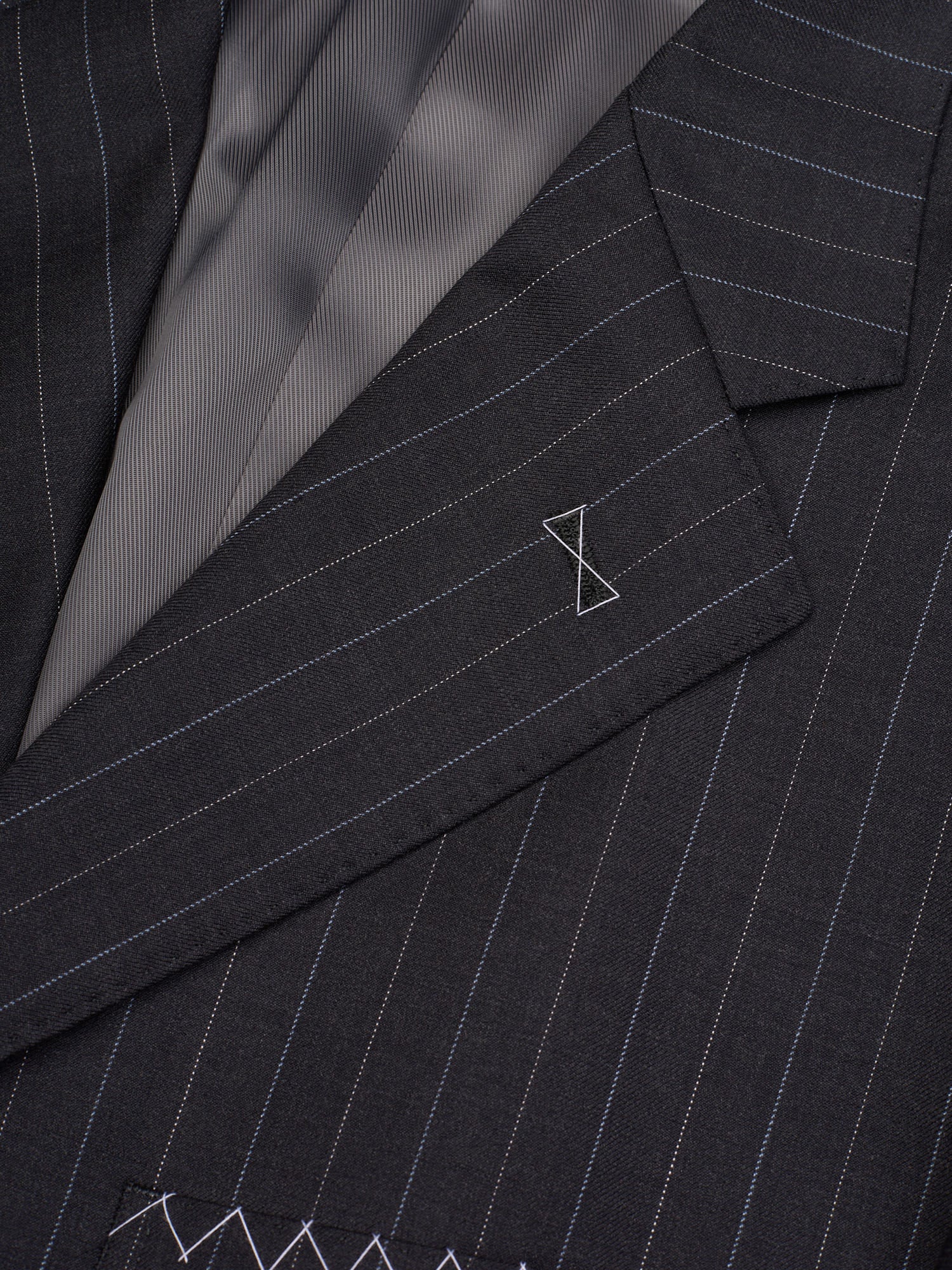 SIR WILSON Torino Dark Gray Striped Wool Suit Slim