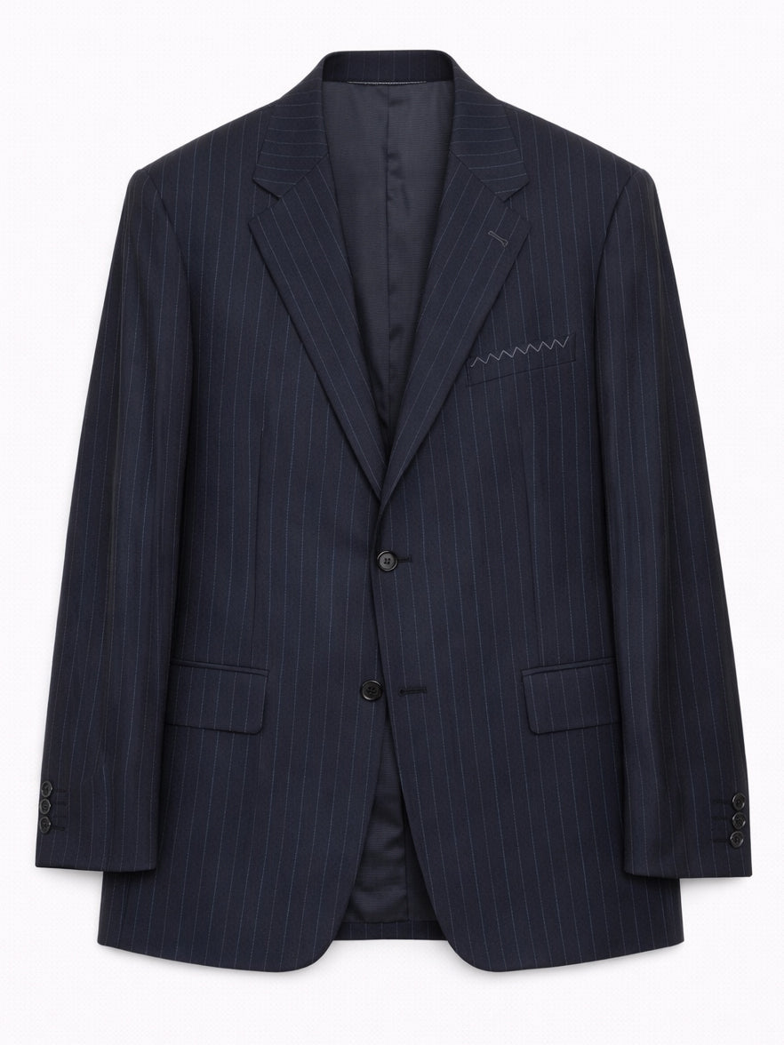 SIR WILSON Torino Navy Blue Striped Wool Business Suit