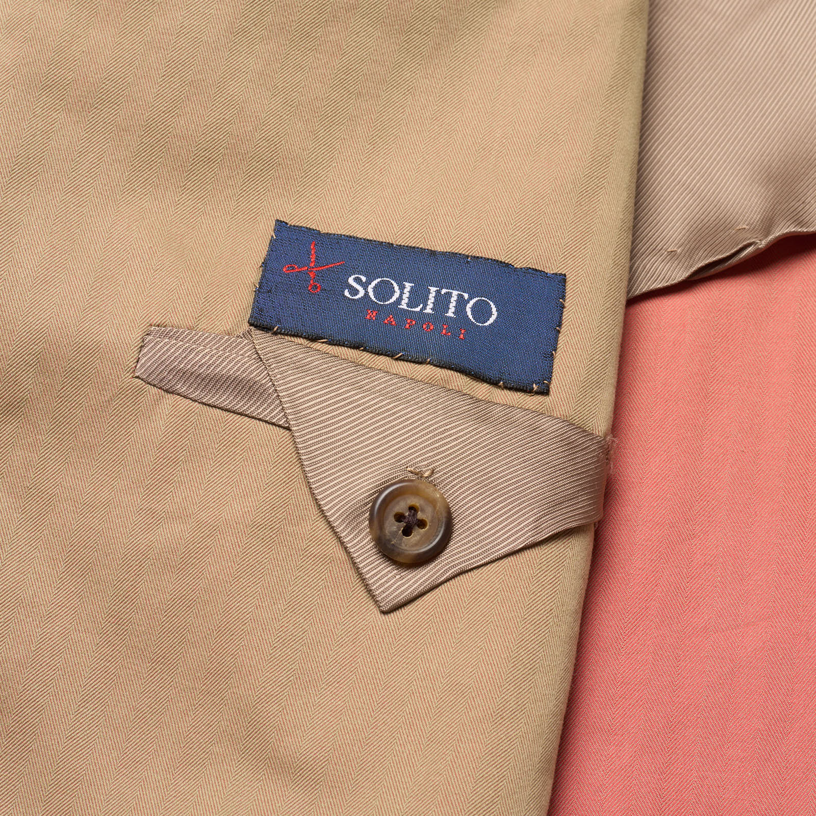 Sartoria SOLITO Handmade Bespoke Beige Herringbone Solaro Cotton Suits EU 48 US 38