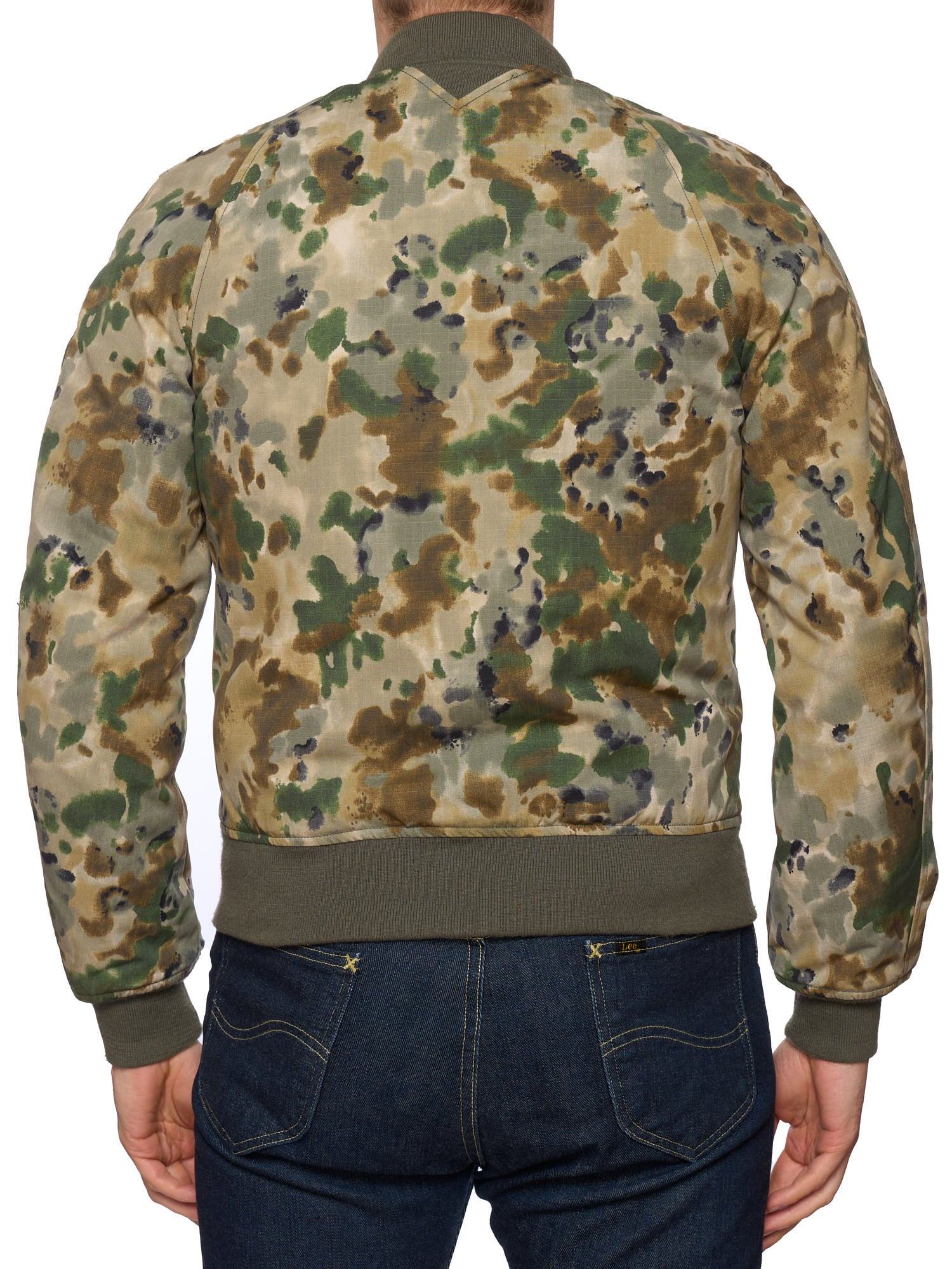 SPIEWAK & SONS Golden Fleece Camo Cotton Nylon Bomber Jacket S USA Made