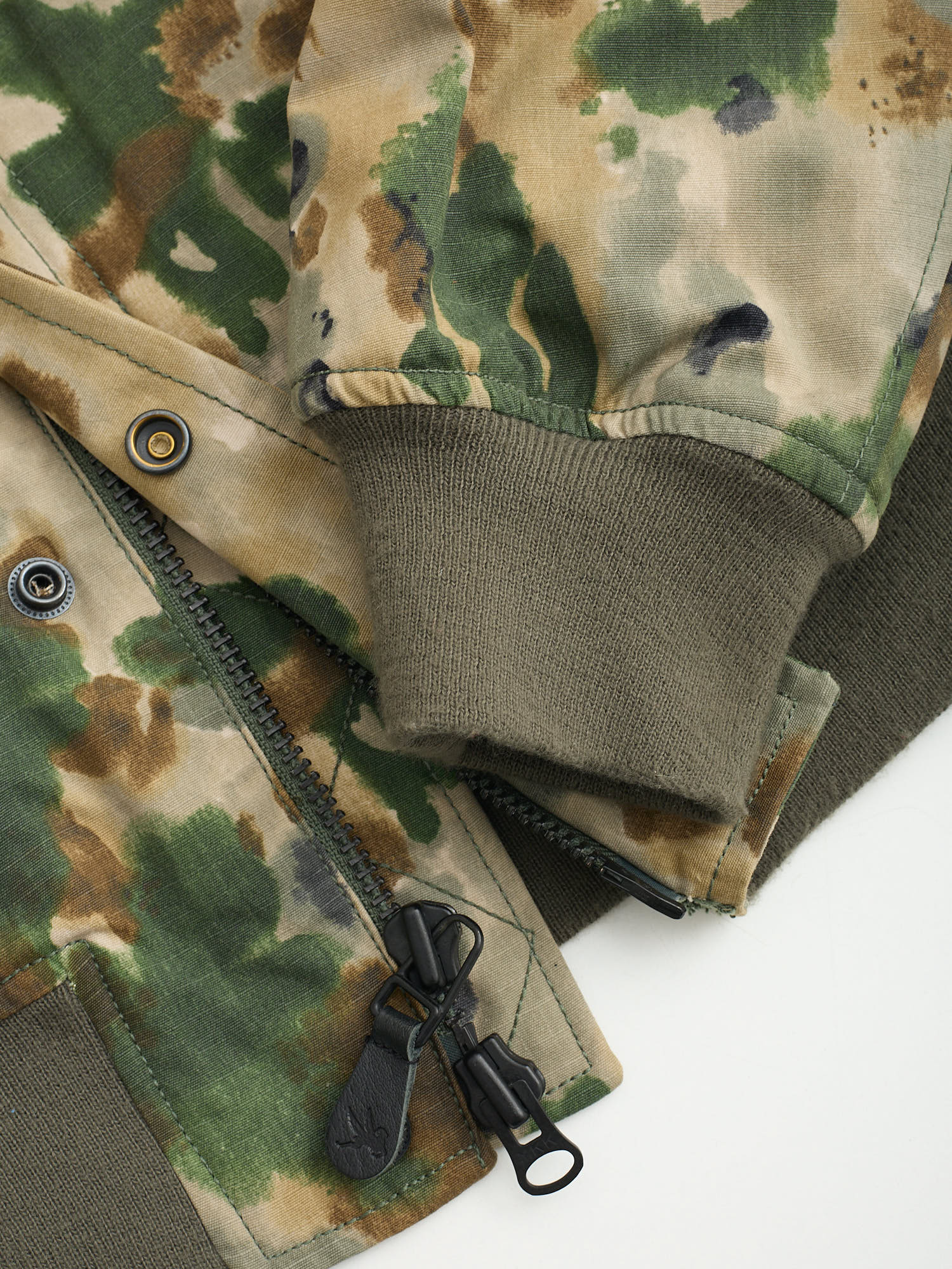 SPIEWAK & SONS Golden Fleece Camo Cotton Nylon Bomber Jacket S USA Made