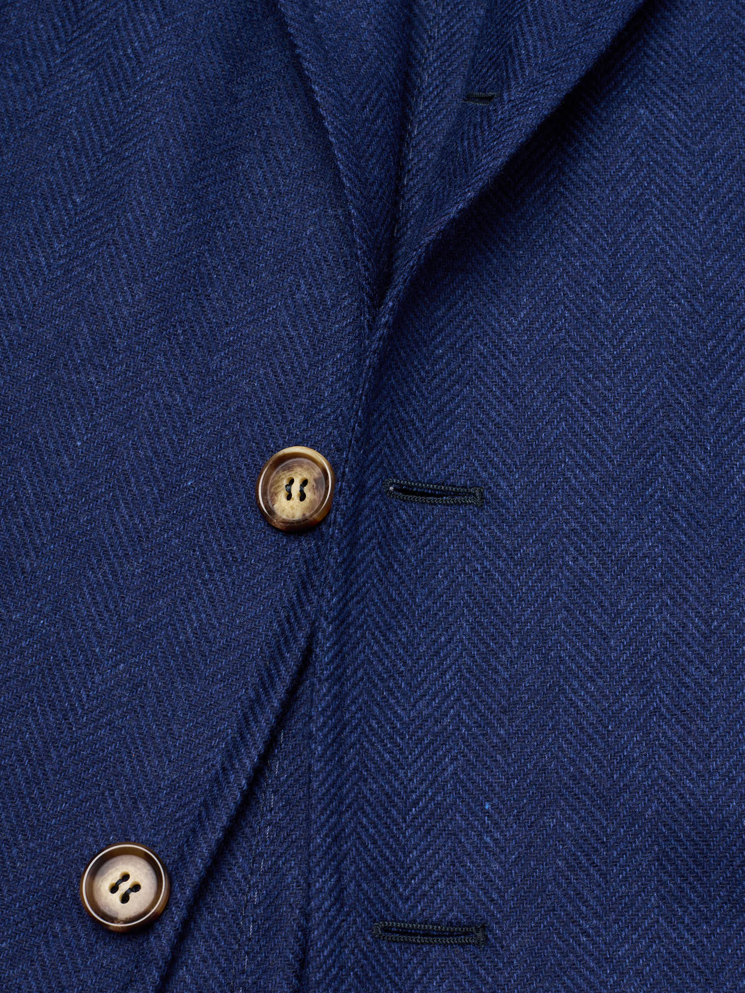 STILE LATINO "Vincenzo" Blue Herringbone Wool Cashmere Slim Fit Jacket