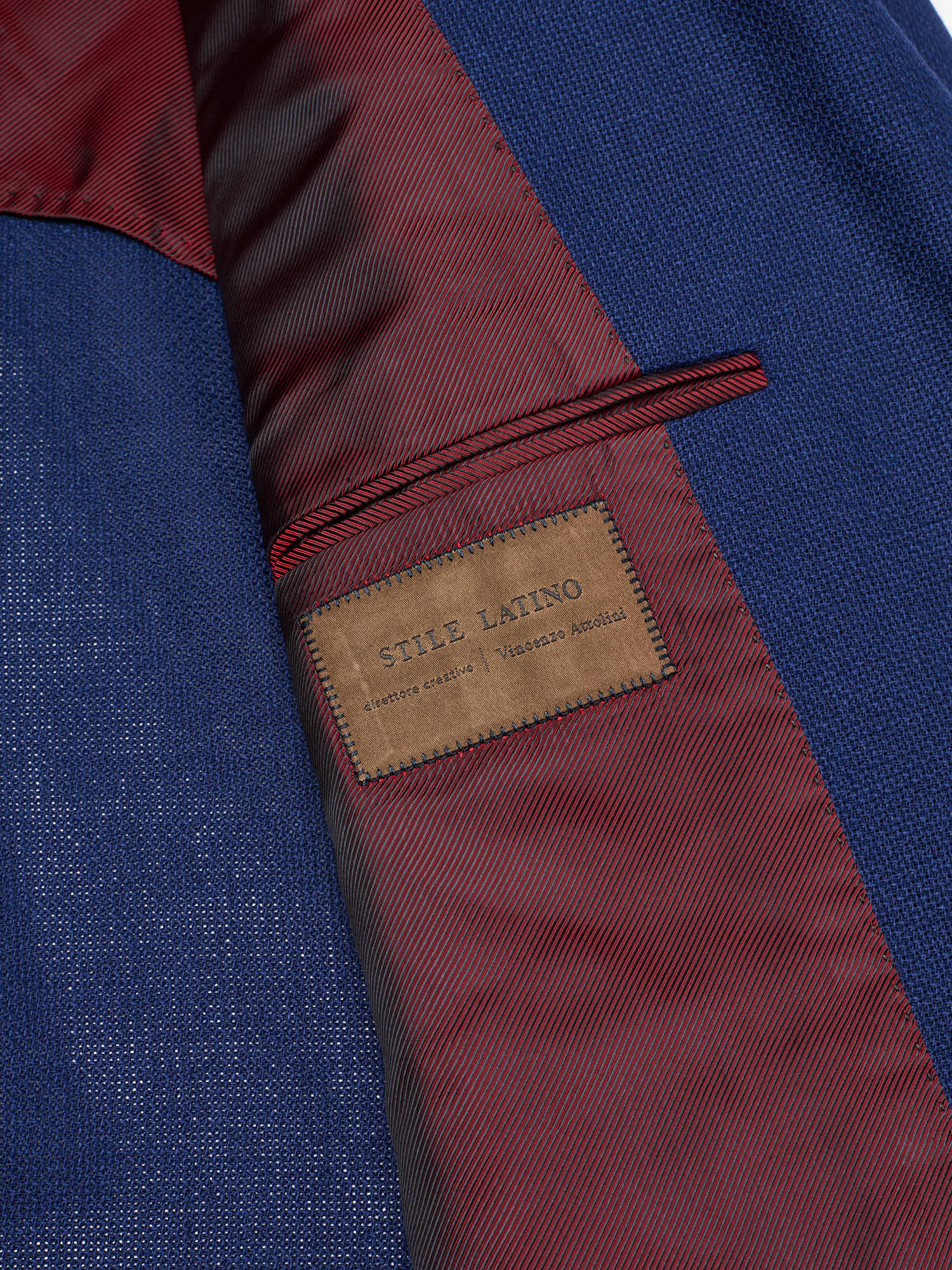 STILE LATINO "Vincenzo" Blue Wool Slim Fit Jacket