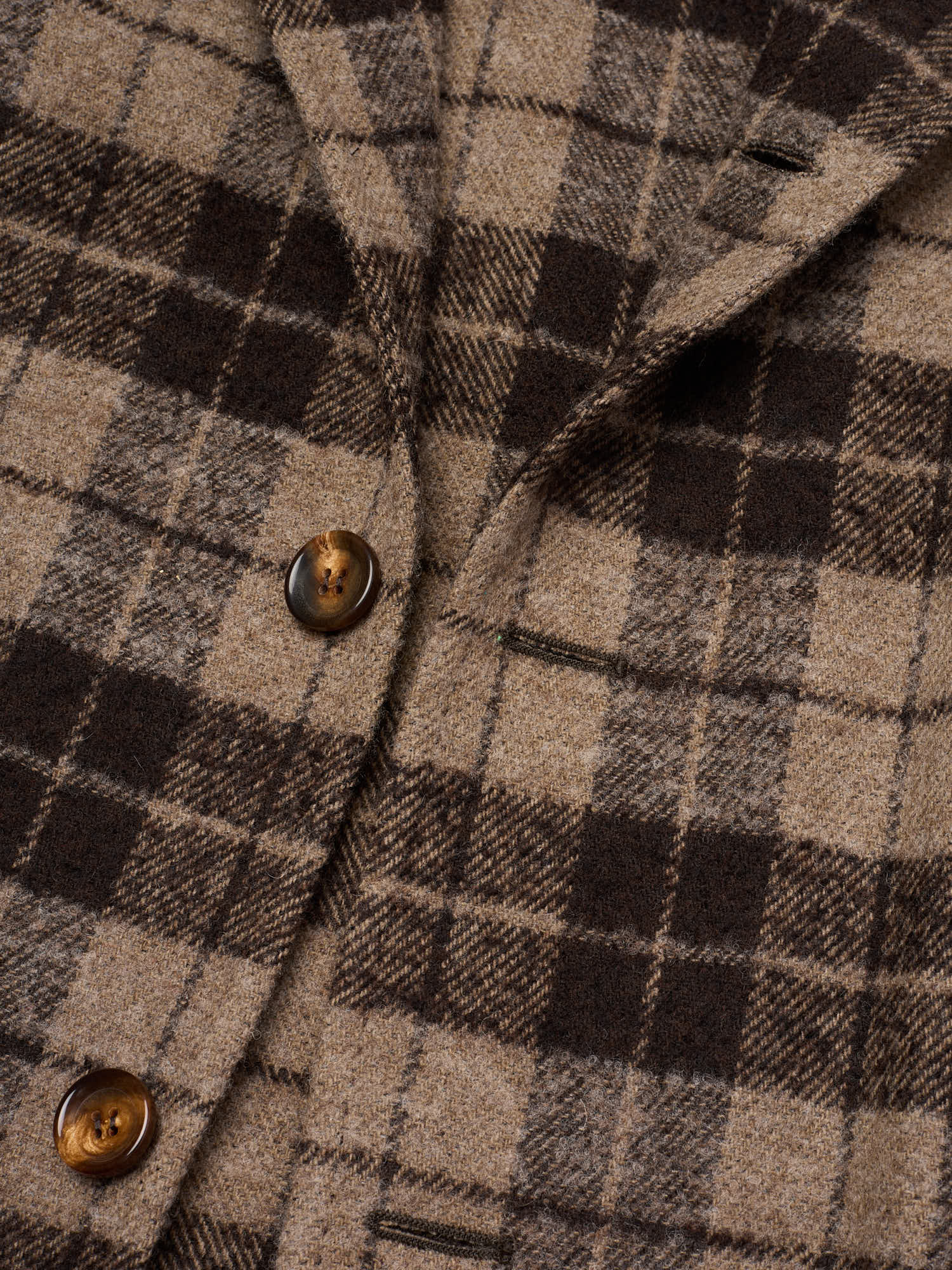 STILE LATINO Brown Plaid Wool Flannel Slim Fit Jacket NEW