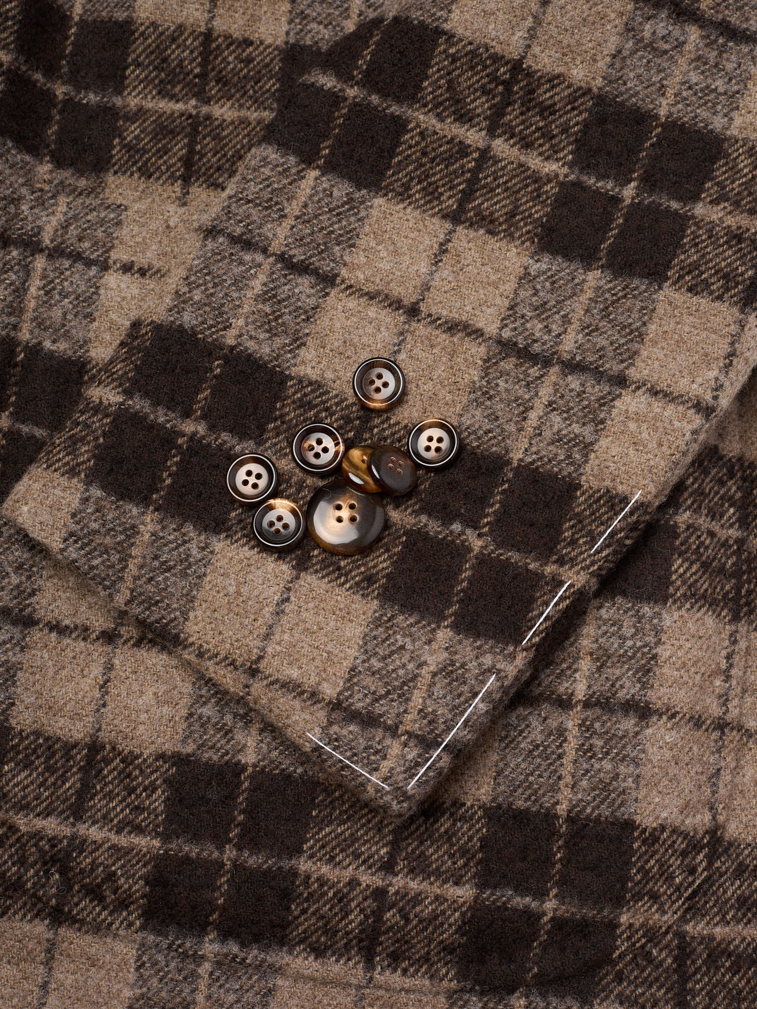 STILE LATINO Brown Plaid Wool Flannel Slim Fit Jacket NEW