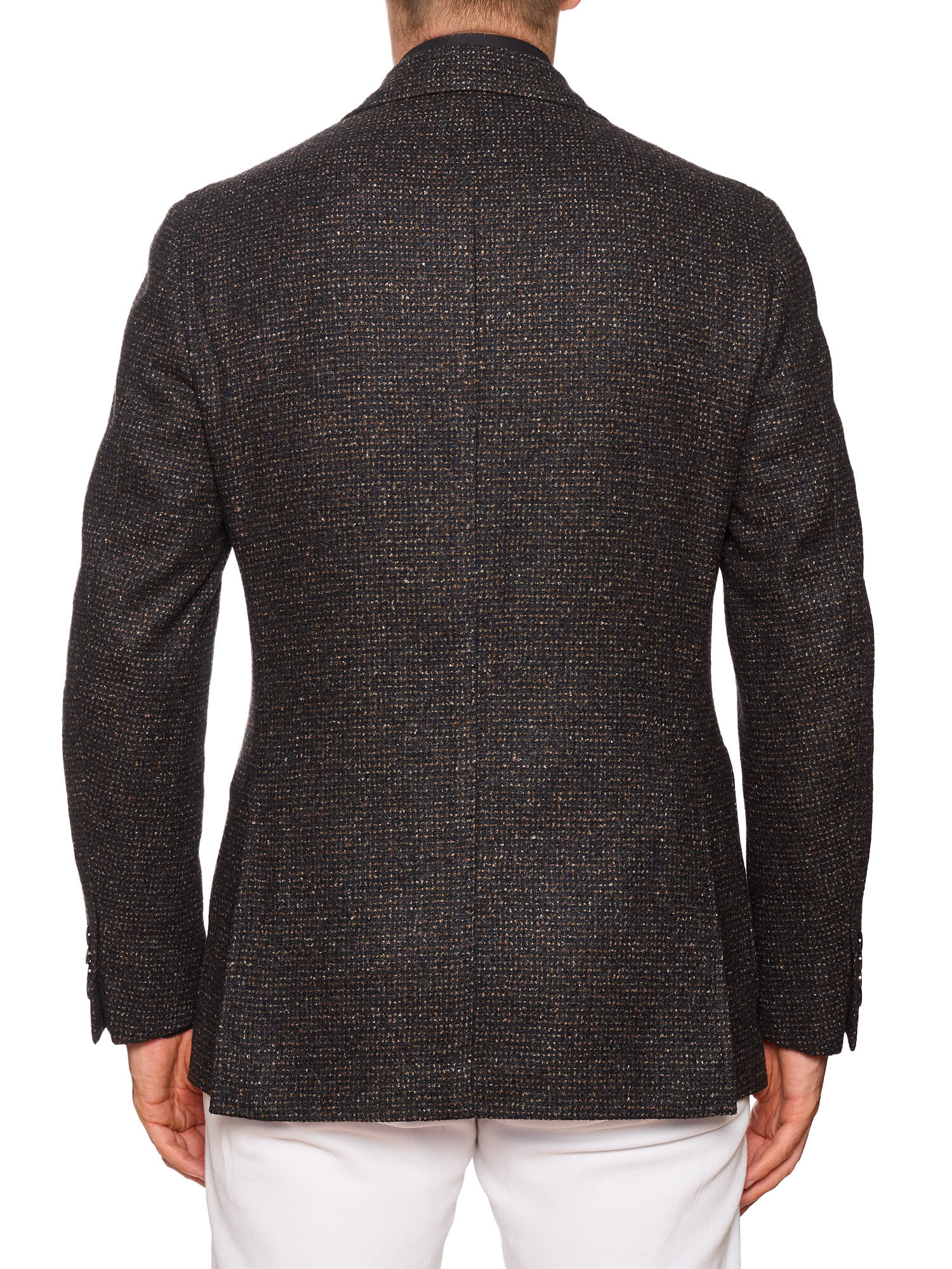 STILE LATINO "Guleo" Brown Wool-Silk-Linen Blazer Slim Fit Jacket