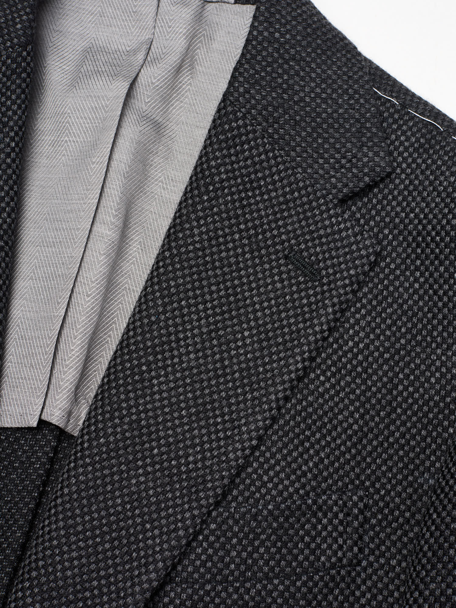 STILE LATINO "Vincenzo" Dark Gray Birdseye Virgin Wool Jacket Slim Fit