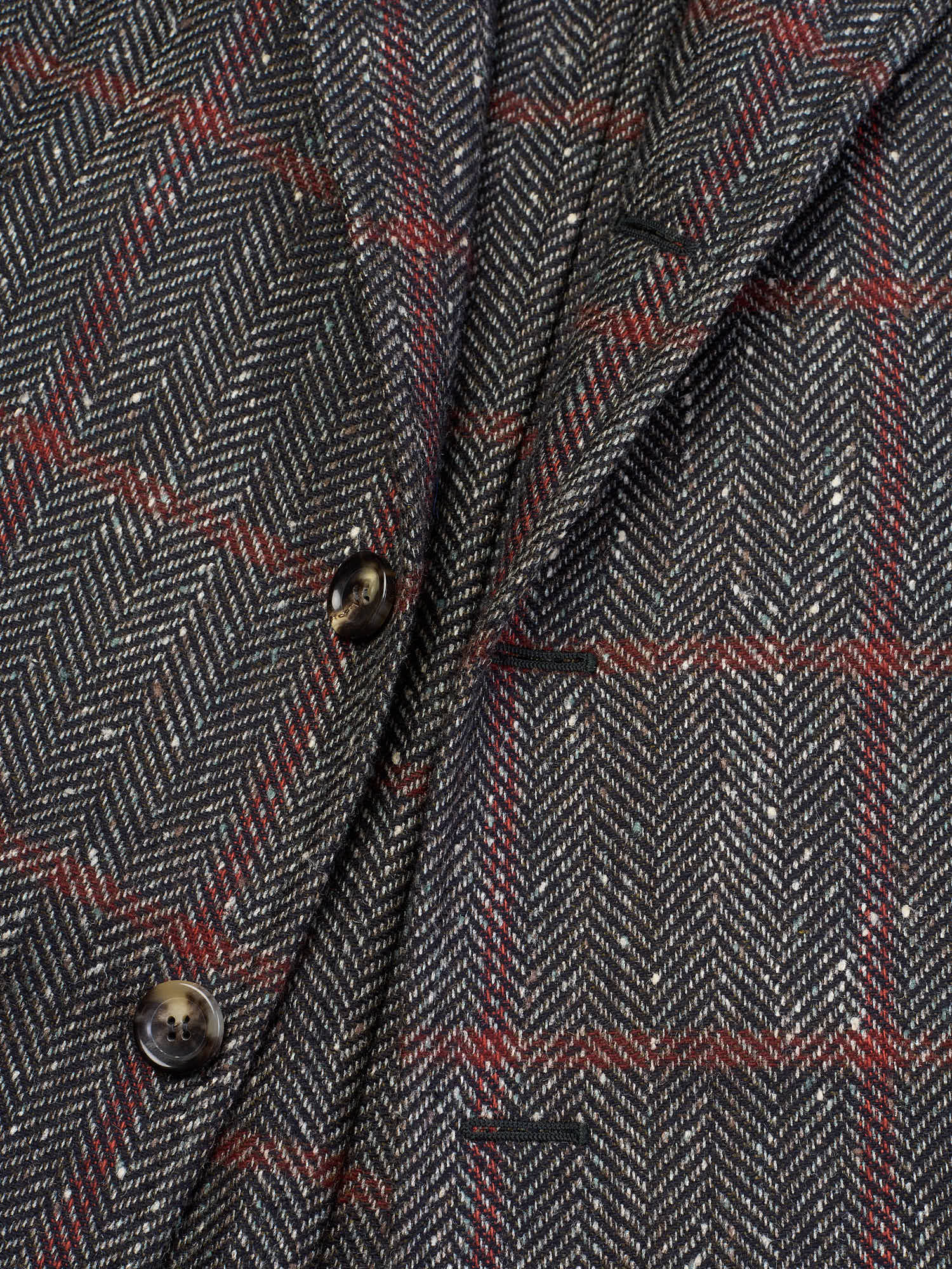 STILE LATINO "Vincenzo" Gray Herringbone Cashmere Slim Fit Jacket