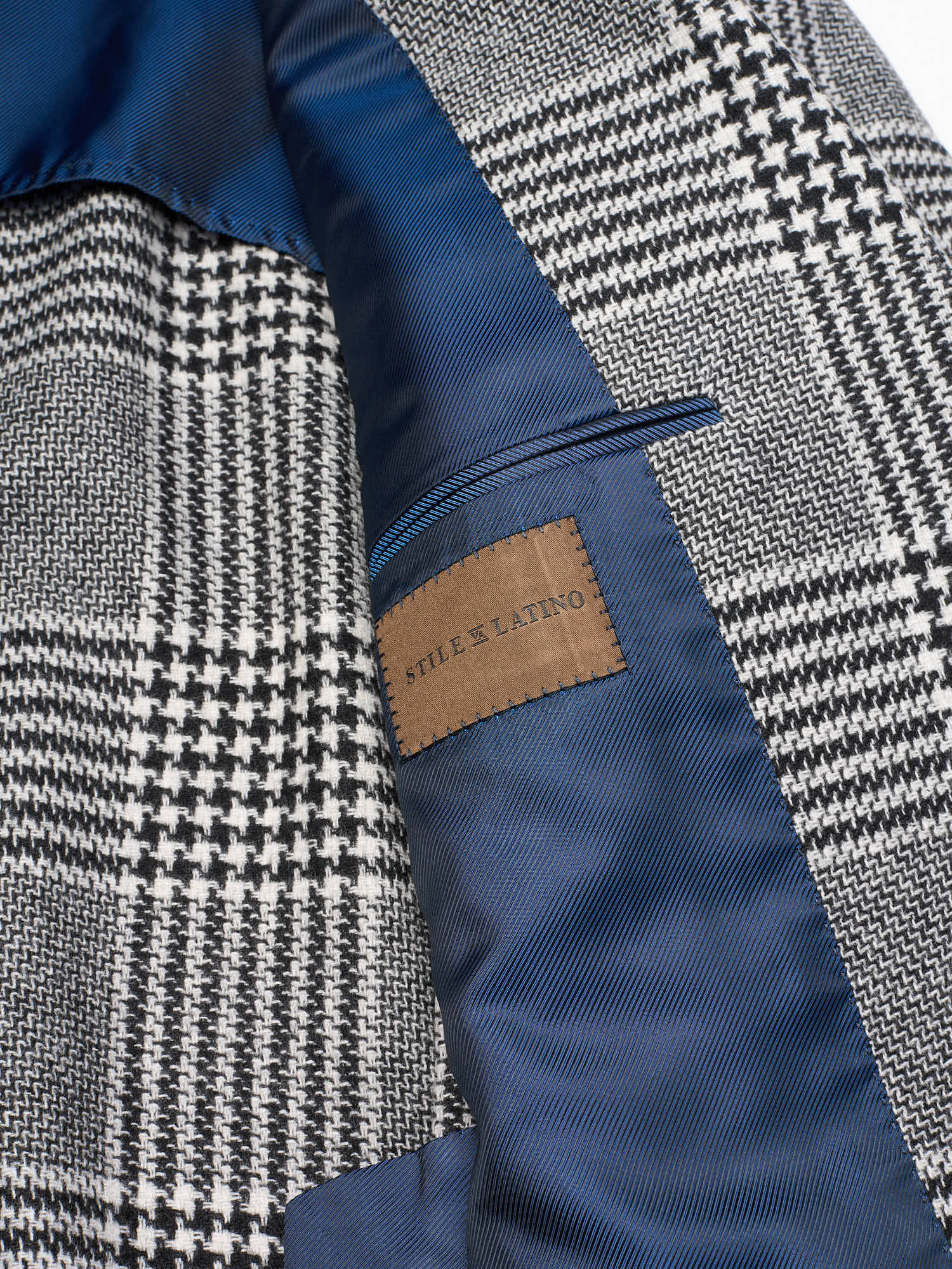 STILE LATINO Gray Prince of Wales Check Virgin Wool Cashmere Slim Fit Suit