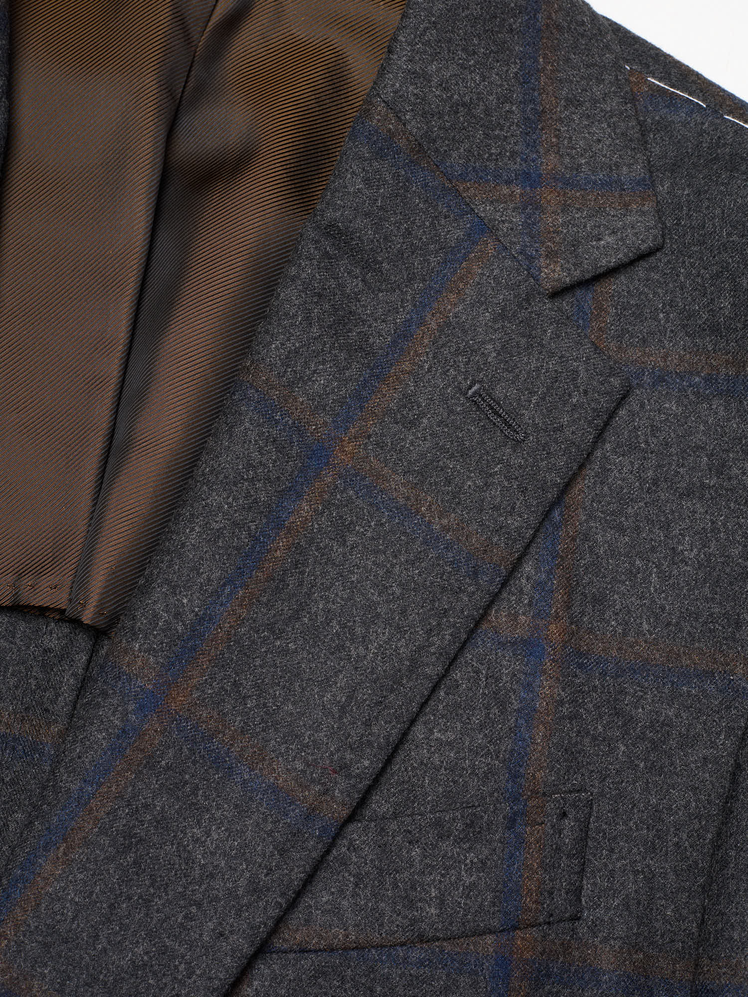 STILE LATINO "Vincenzo" Handmade Blue Windowpane Wool Suit Slim Fit