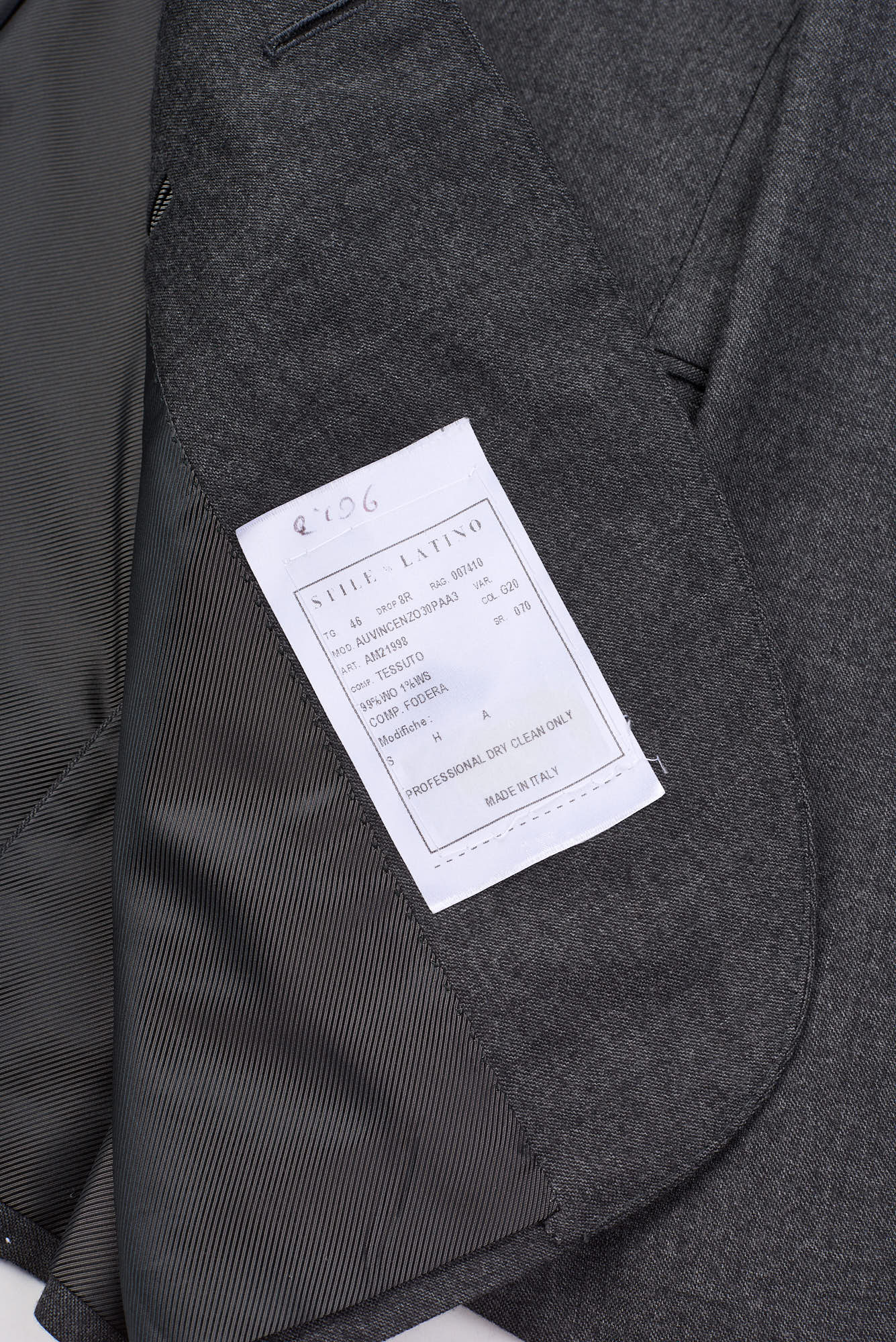 STILE LATINO "Vincenzo" Gray Wool-Cashmere Suit Slim Fit