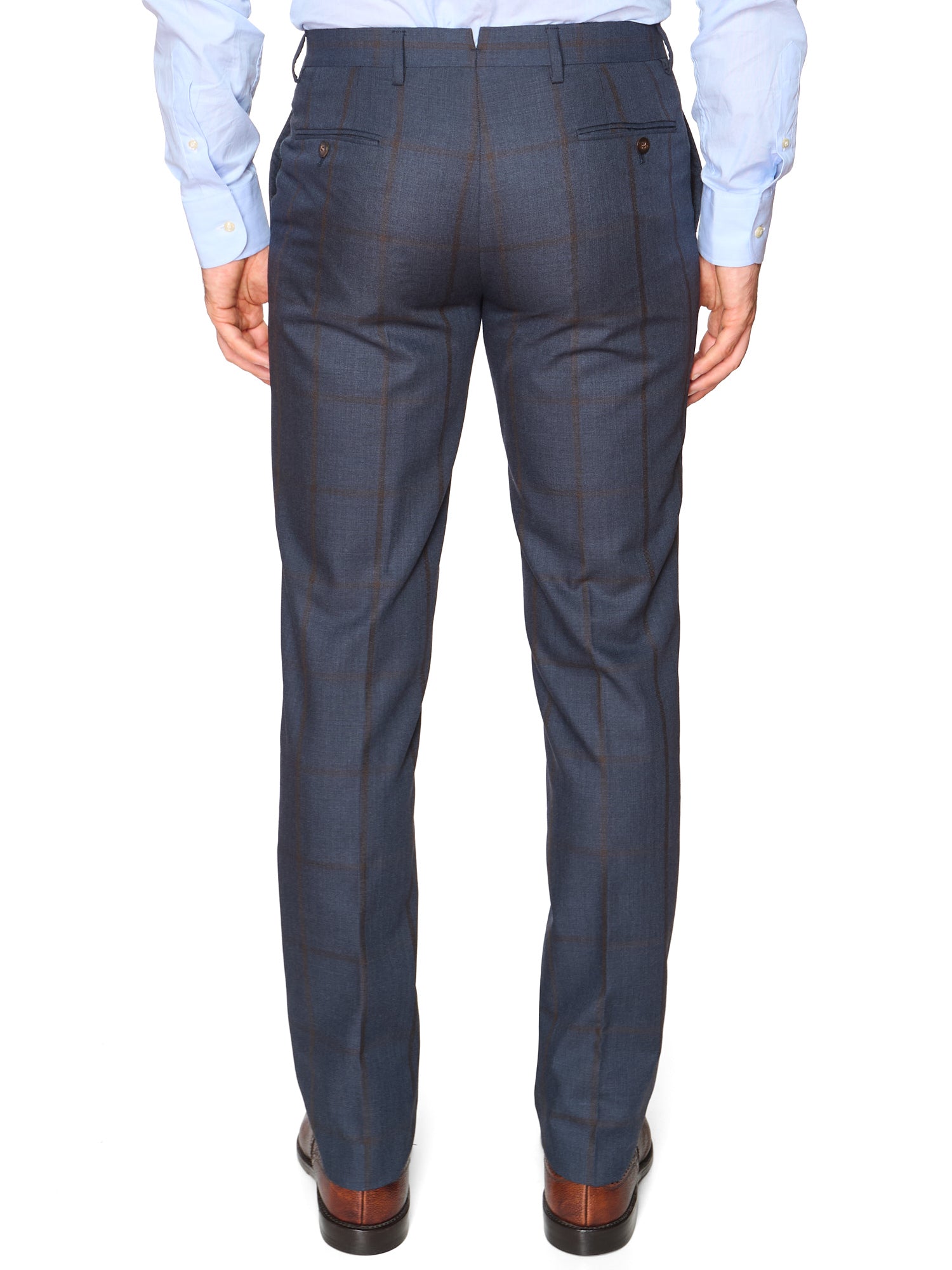 STILE LATINO Handmade Blue Windowpane Wool Suit Slim Fit NEW Vincenzo