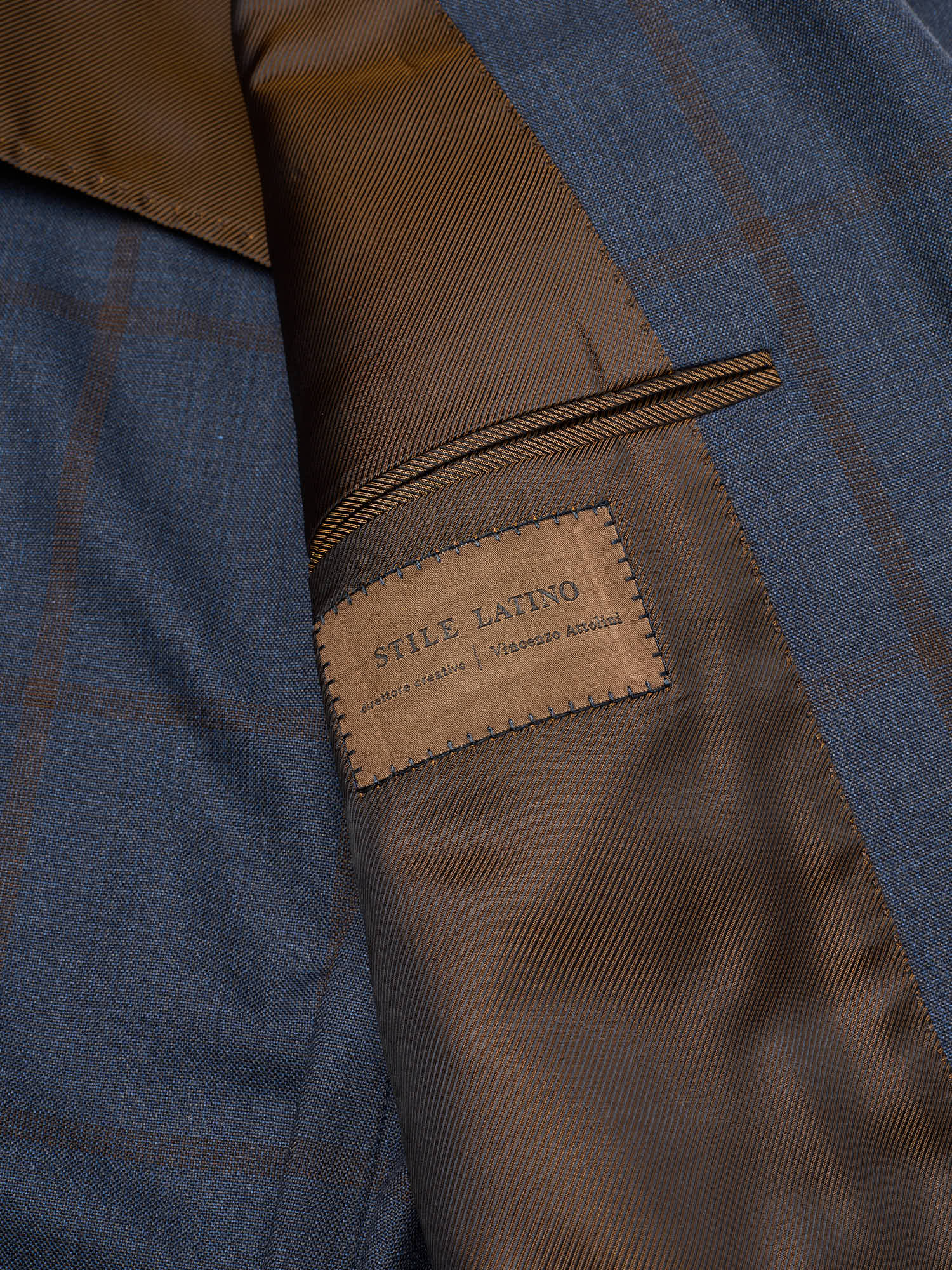 STILE LATINO Handmade Blue Windowpane Wool Suit Slim Fit NEW Vincenzo