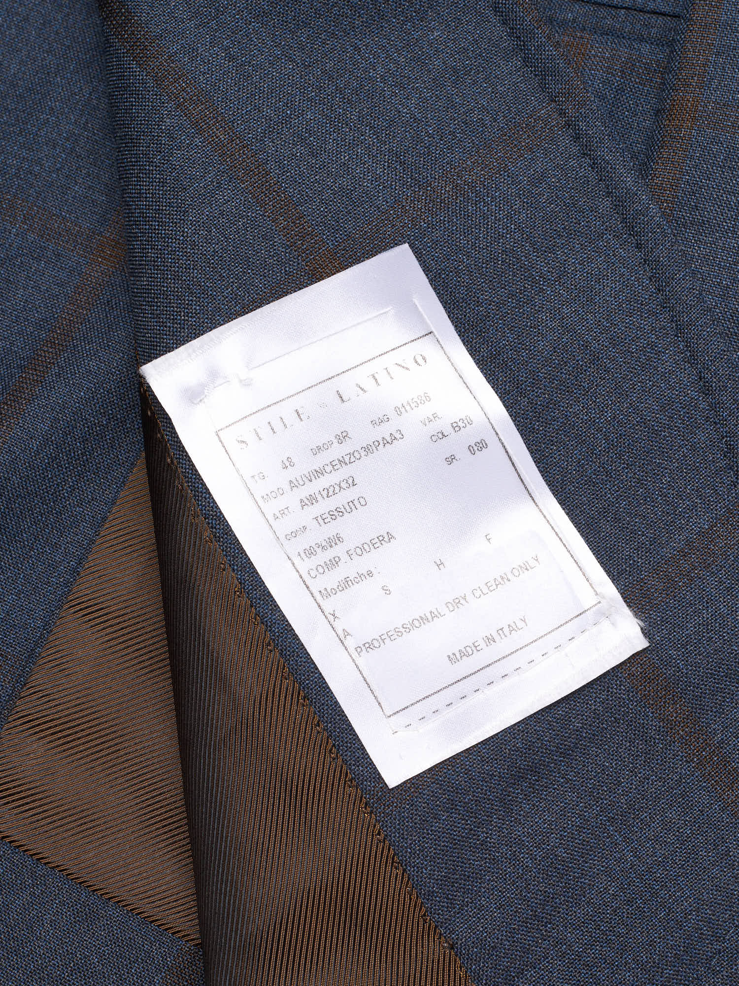 STILE LATINO Handmade Blue Windowpane Wool Suit Slim Fit NEW Vincenzo