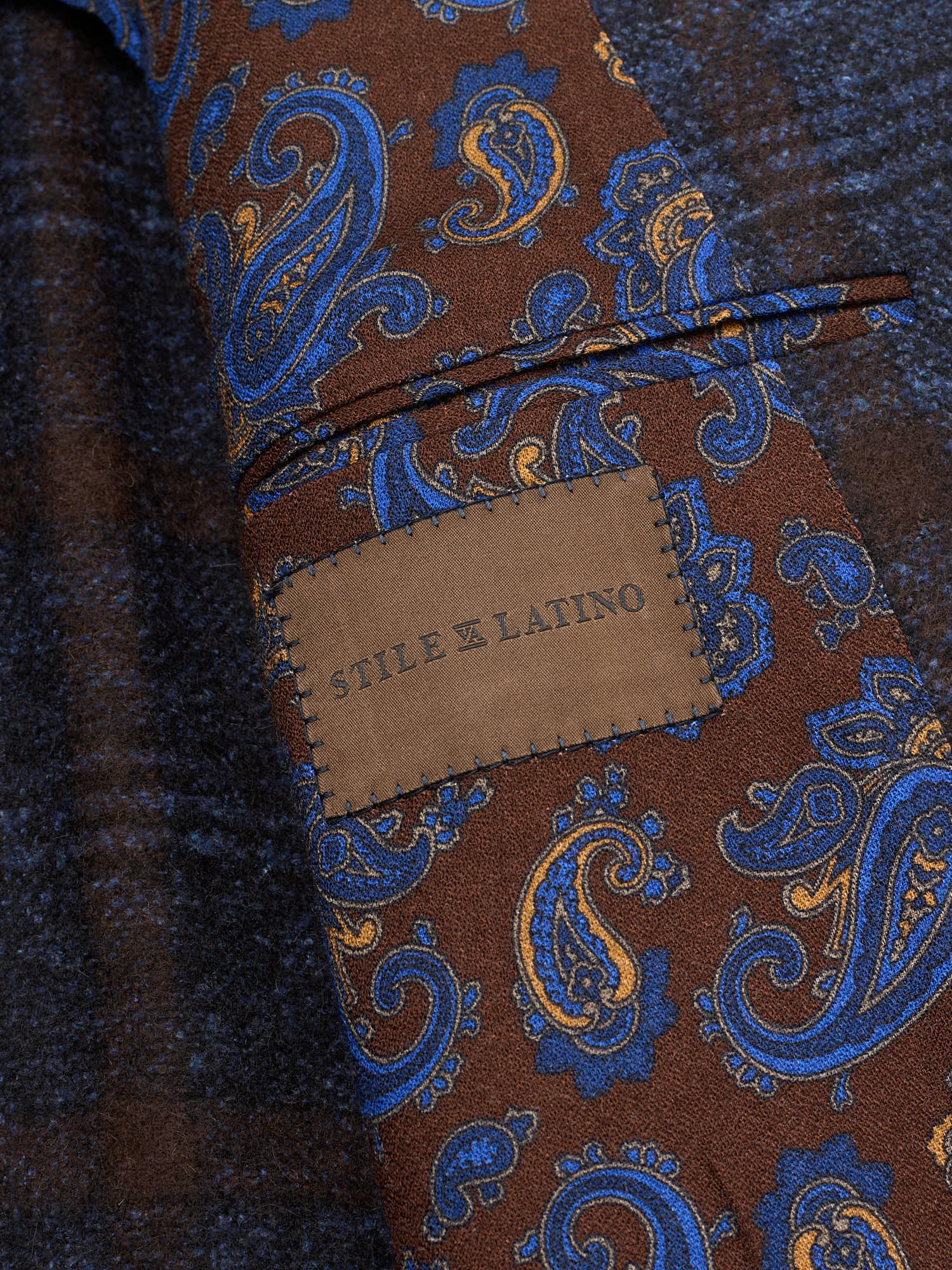 STILE LATINO Handmade Blue Windsor Plaid Flannel Alpaca-Cotton Suit Fausto