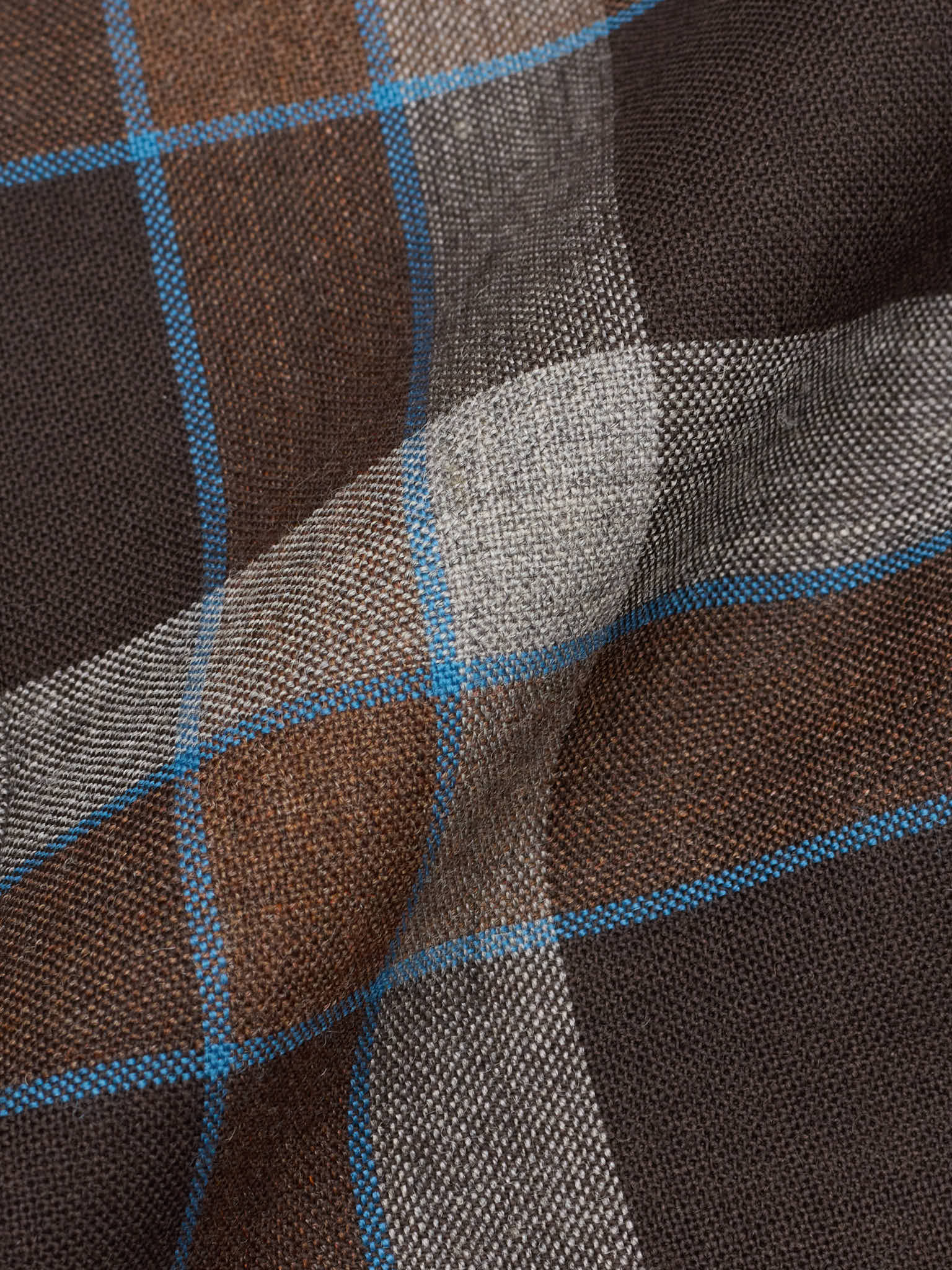 STILE LATINO Handmade Brown Plaid Double Breasted Wool Slim Fit Jacket