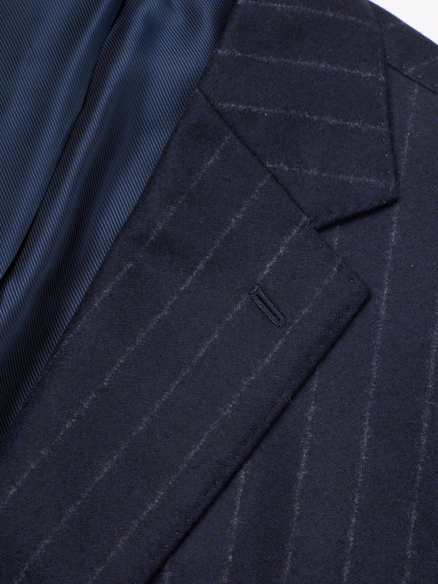 STILE LATINO Handmade Navy Chalk Stripe Wool Flannel Suit EU 54 NEW US 44 Vincenzo