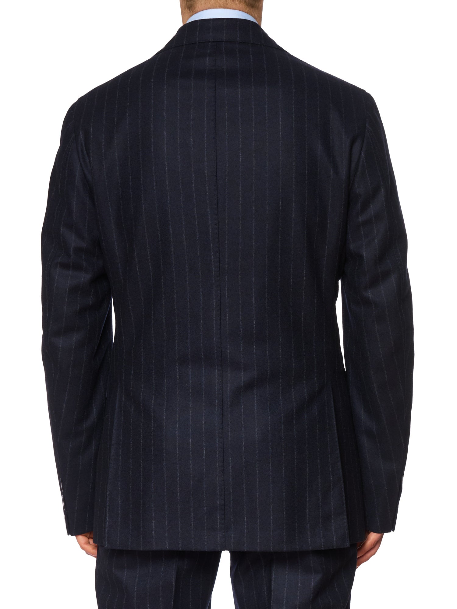 STILE LATINO Handmade Navy Chalk Stripe Wool Flannel Suit EU 54 NEW US 44 Vincenzo