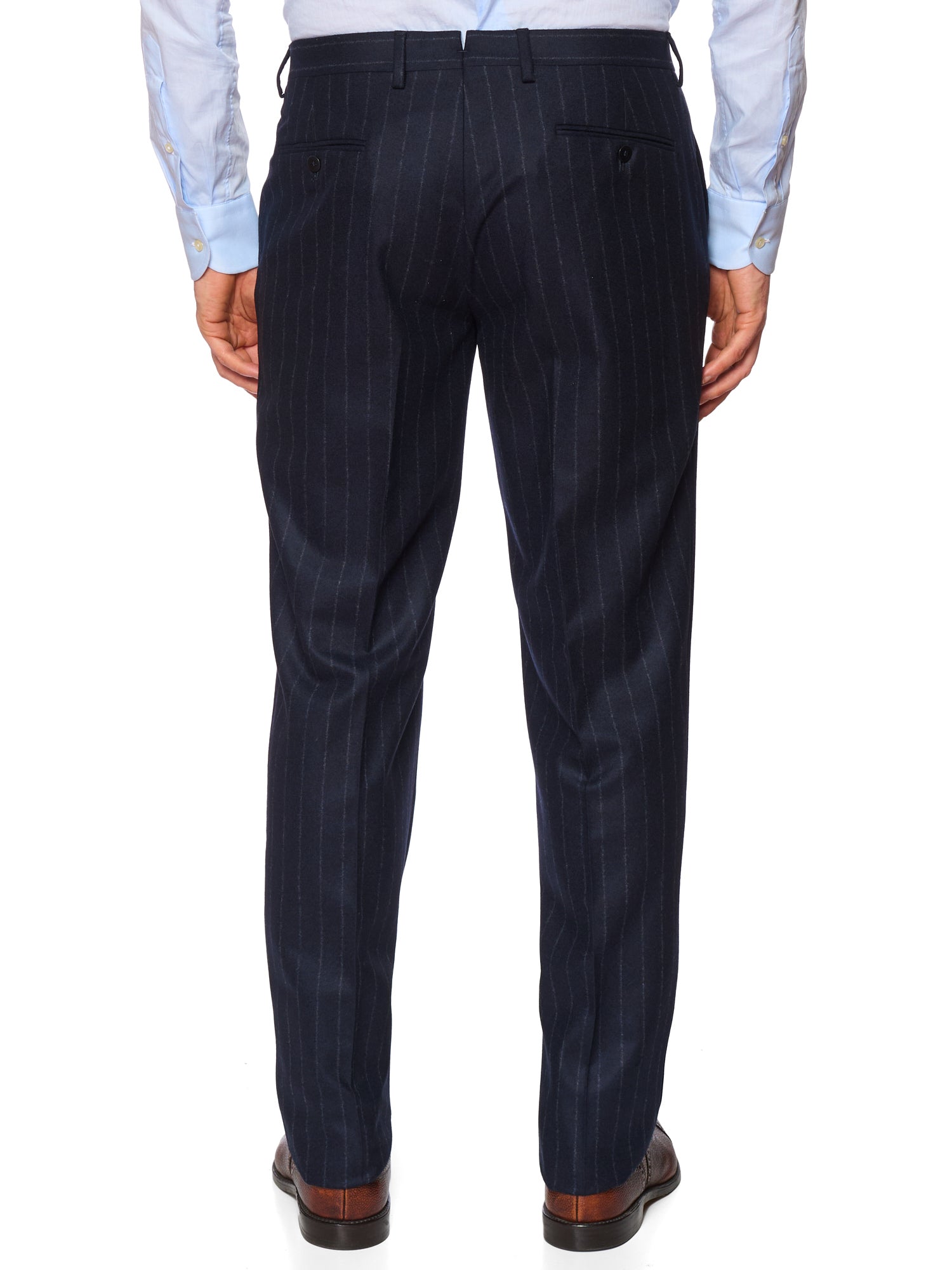 STILE LATINO Handmade Navy Chalk Stripe Wool Flannel Suit EU 54 NEW US 44 Vincenzo