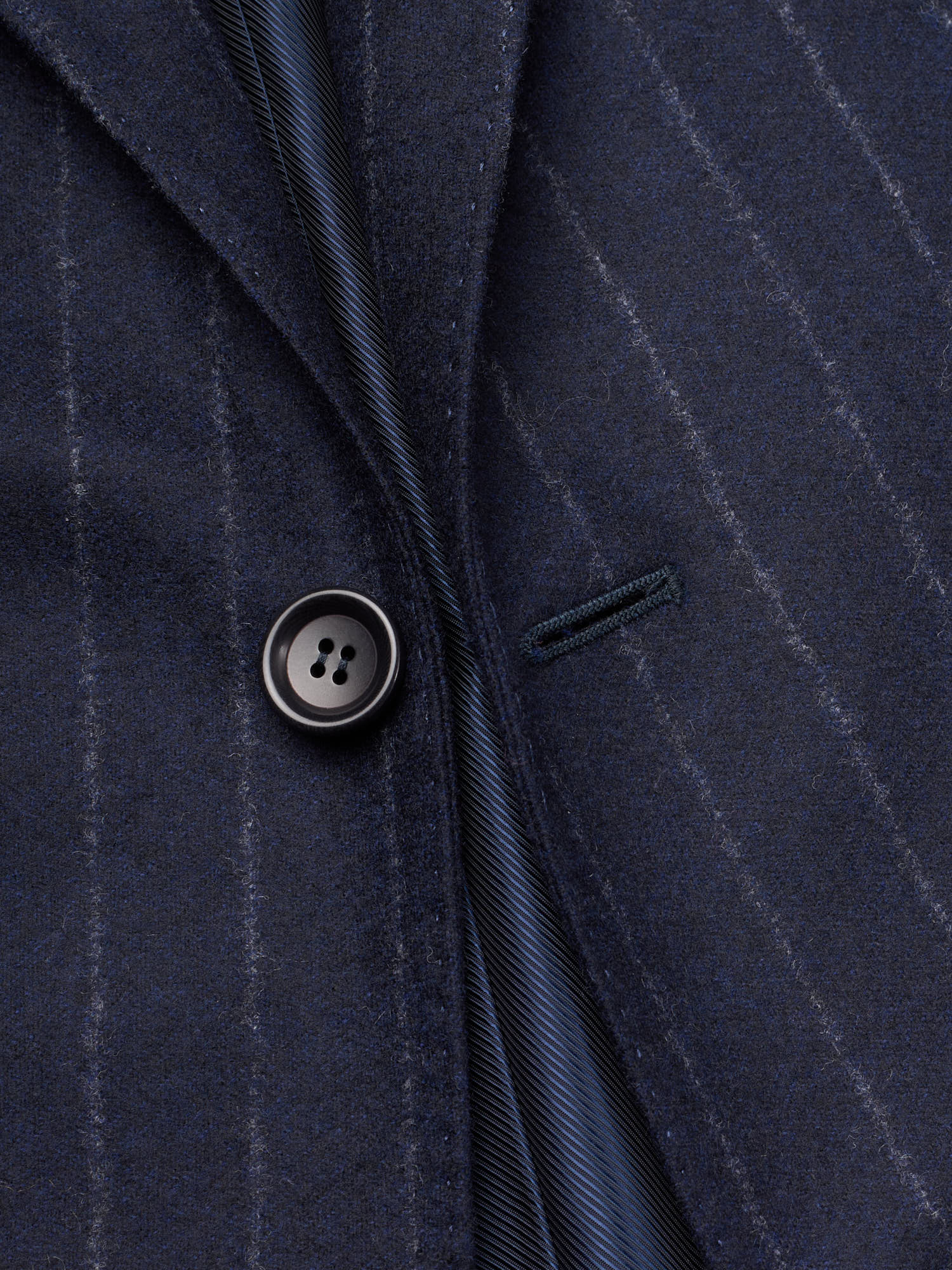 STILE LATINO Handmade Navy Chalk Stripe Wool Flannel Suit EU 54 NEW US 44 Vincenzo