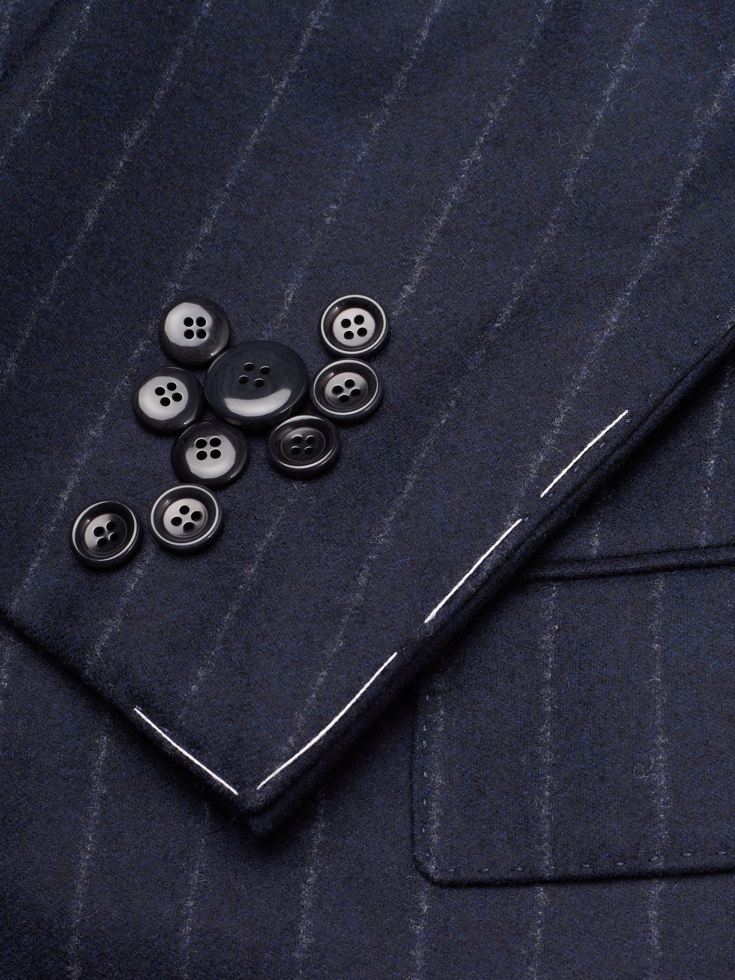 STILE LATINO Handmade Navy Chalk Stripe Wool Suit EU 54 NEW US 44 Long Vincenzo