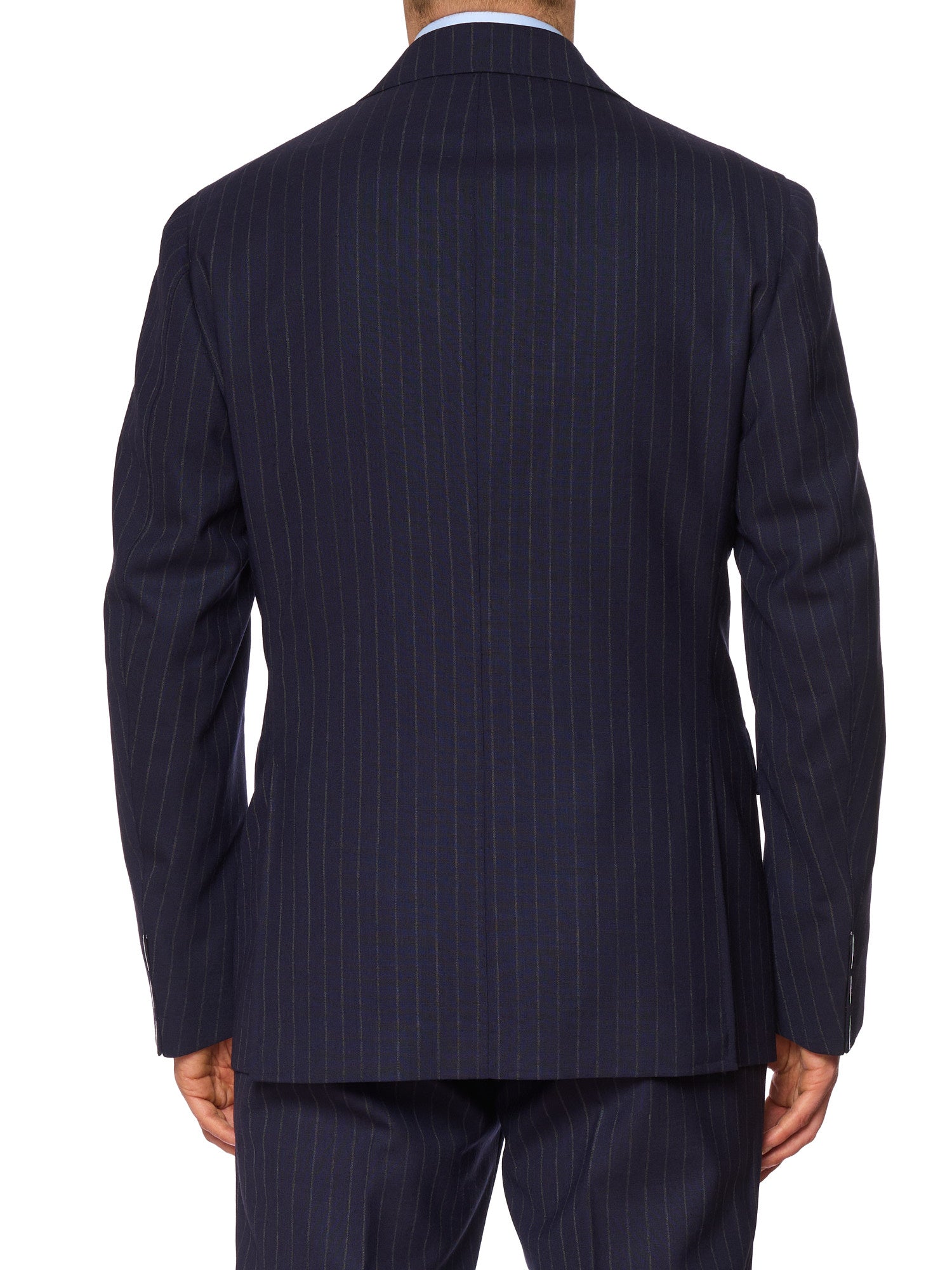 STILE LATINO Handmade Navy Striped Wool Business Suit EU 54 NEW US 44 Vincenzo