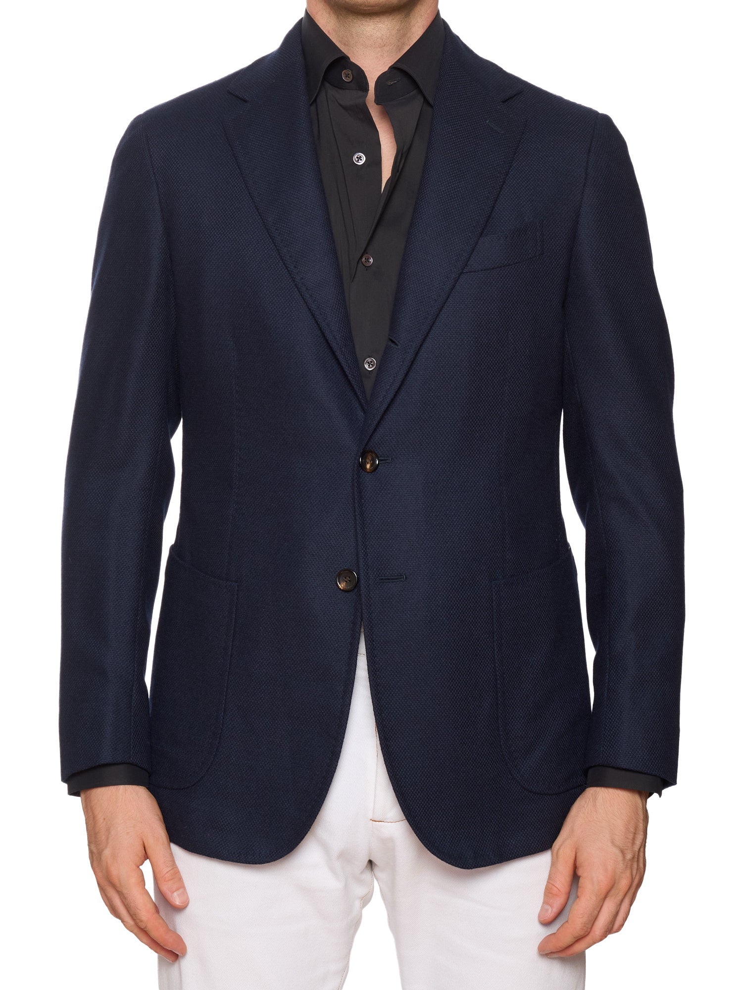 STILE LATINO "Vincenzo" Navy Blue Wool-Cashmere Slim Fit Jacket