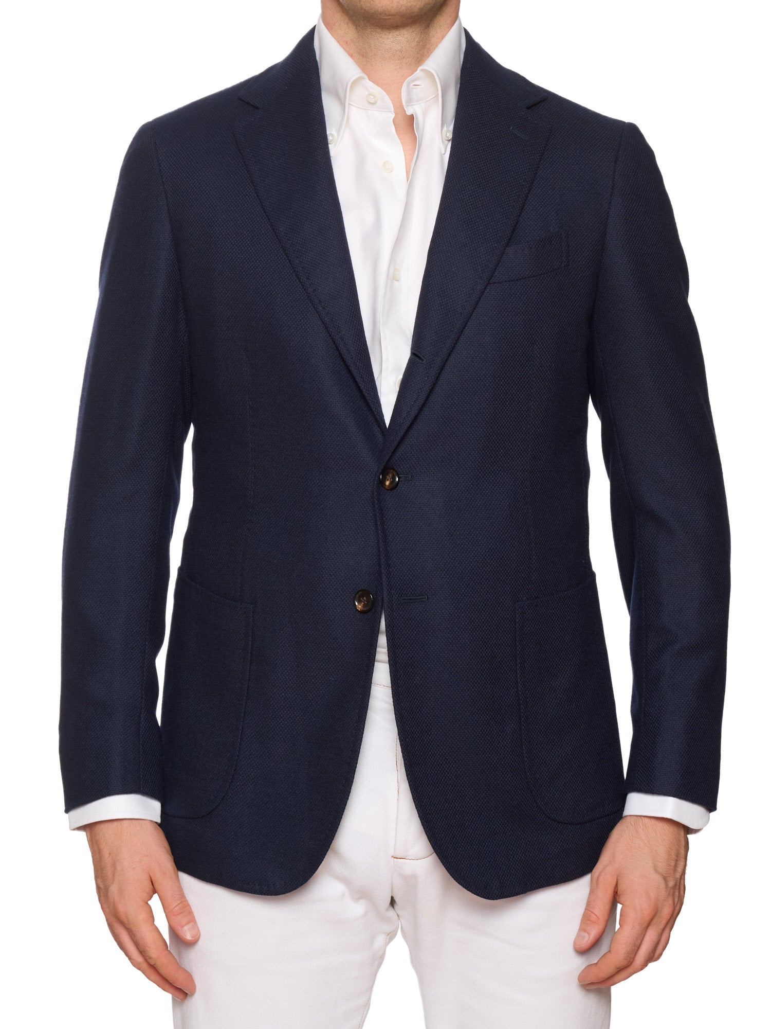 STILE LATINO "Vincenzo" Navy Blue Wool-Cashmere Slim Fit Jacket