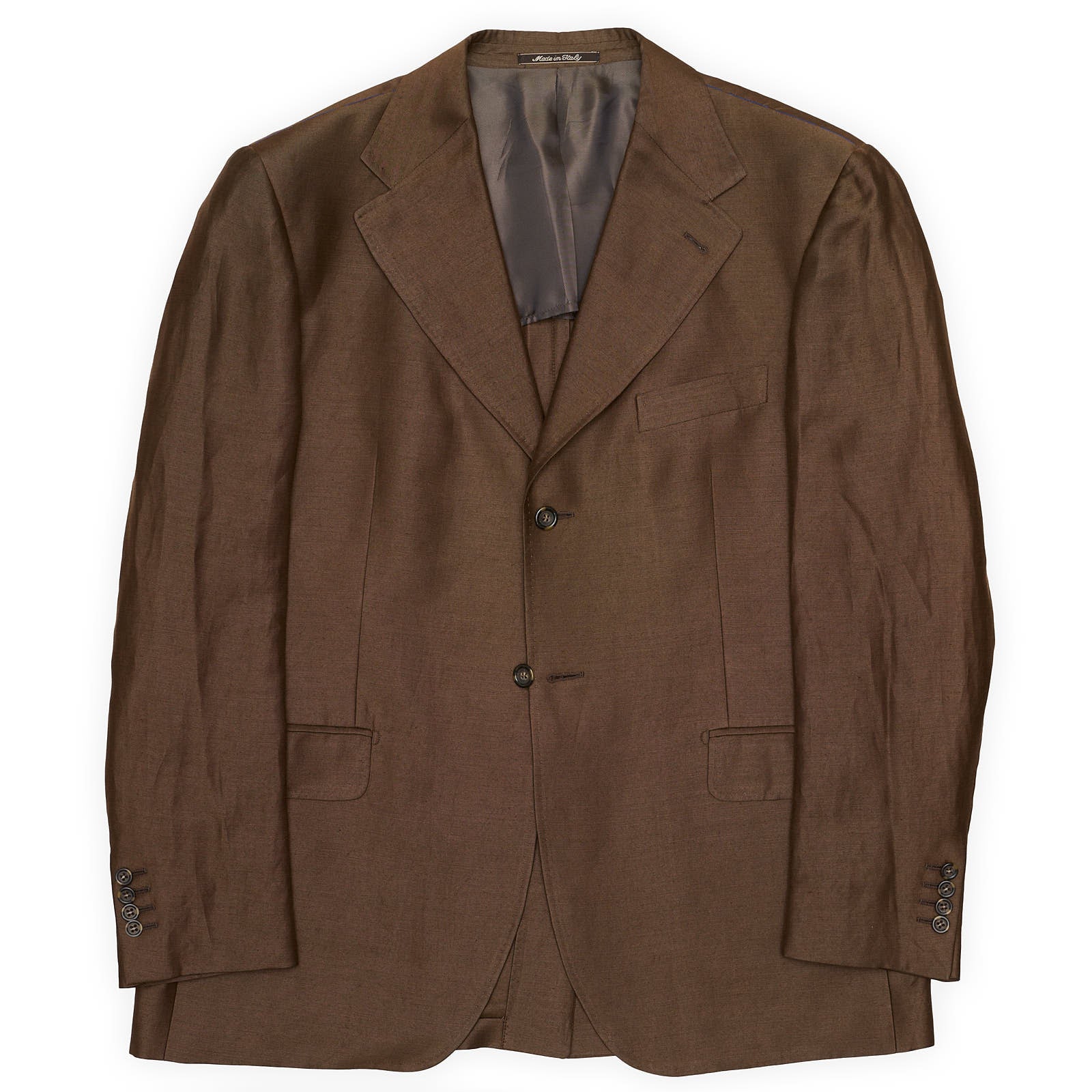 STUVARD MOOIS Brown Linen-Silk Jacket EU 56 NEW US 46