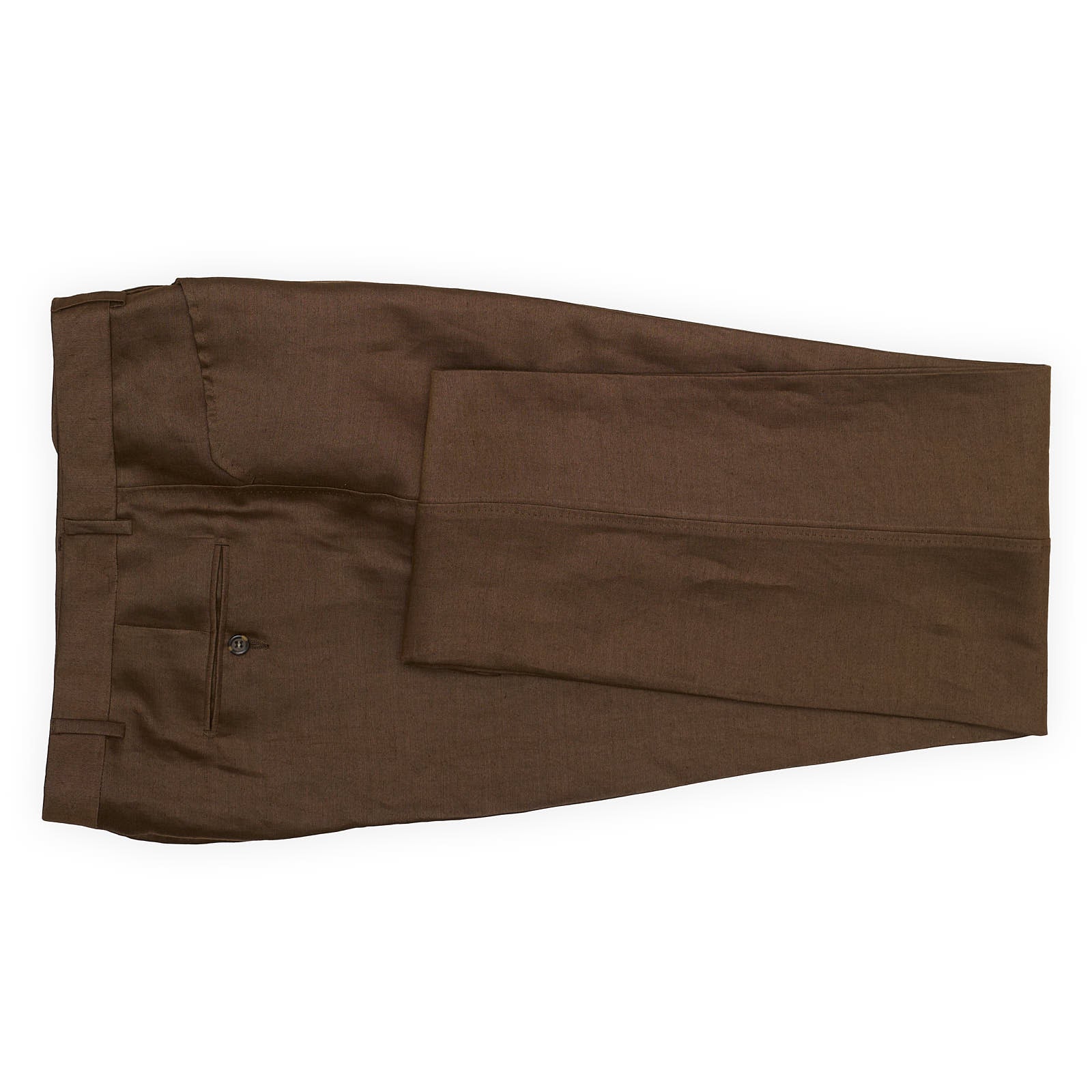 STUVARD MOOIS Brown Linen-Silk Dress Pants EU 54 NEW US 38