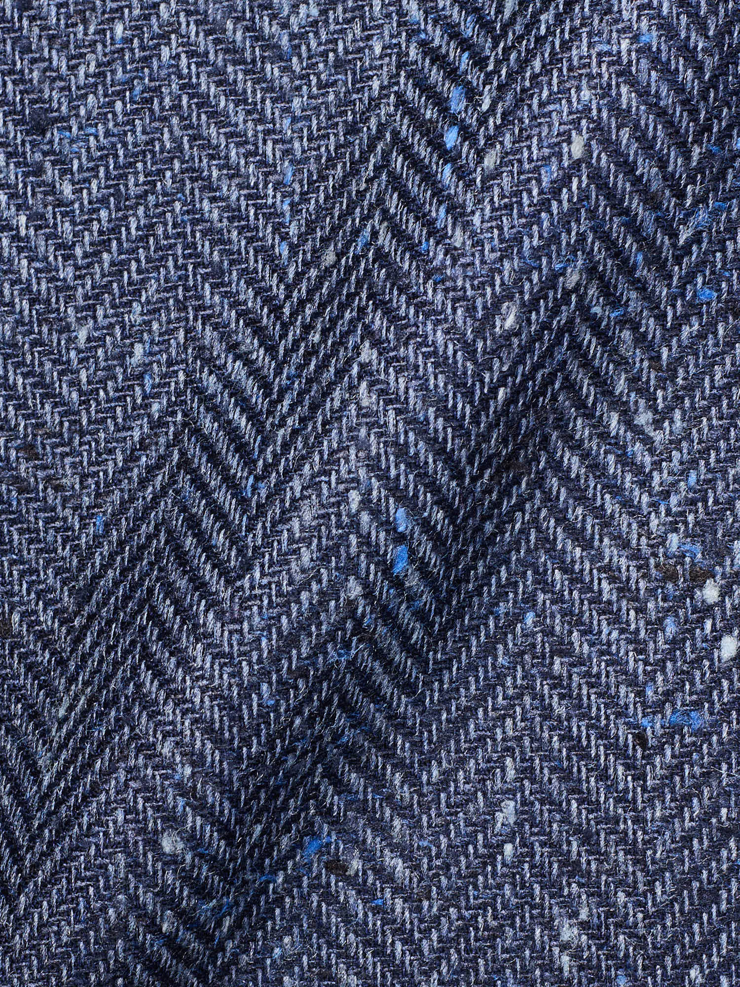 CHIAIA Bespoke Handmade Blue Herringbone Wool-Silk Jacket EU 50 US 40