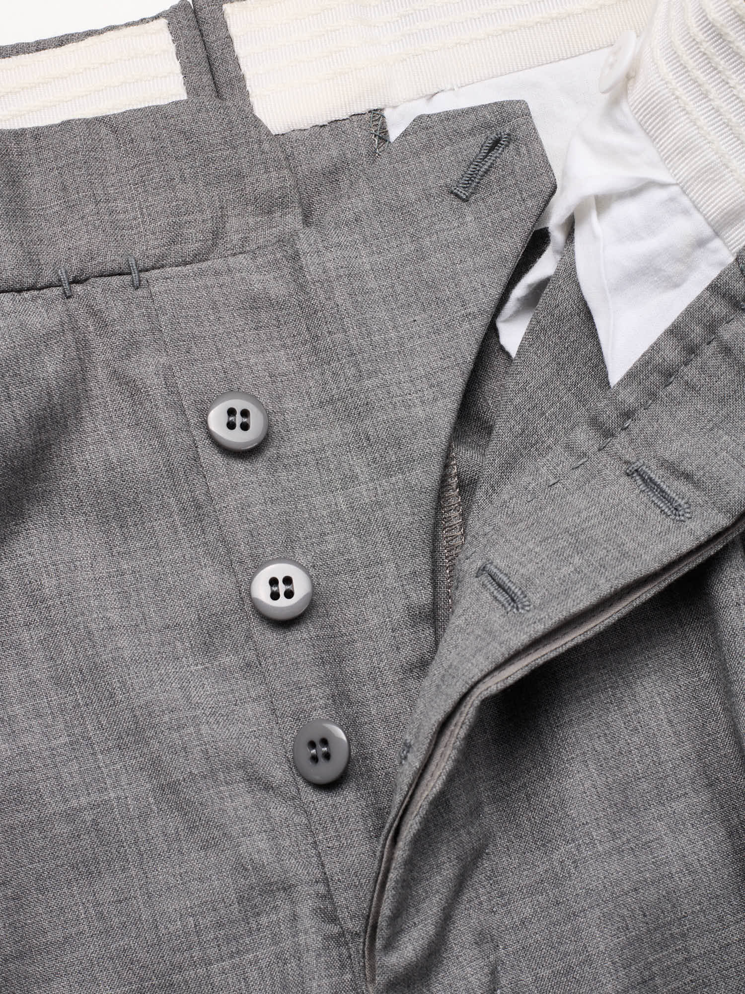 Sartoria CHIAIA Bespoke Handmade Gray Wool Dress Pants EU 48 US 32